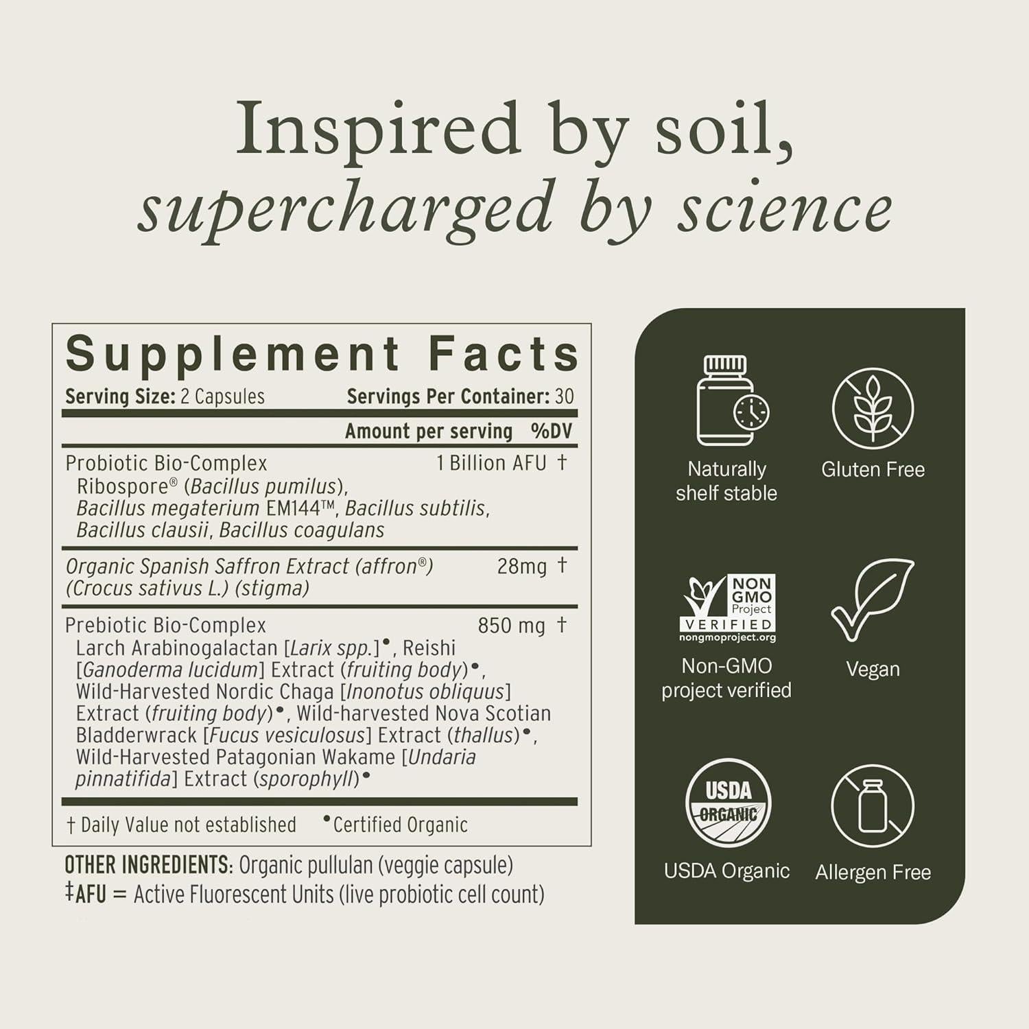 Suplemento Probiotico Enviromedica Terraflora Deep Zen 60 Cápsulas