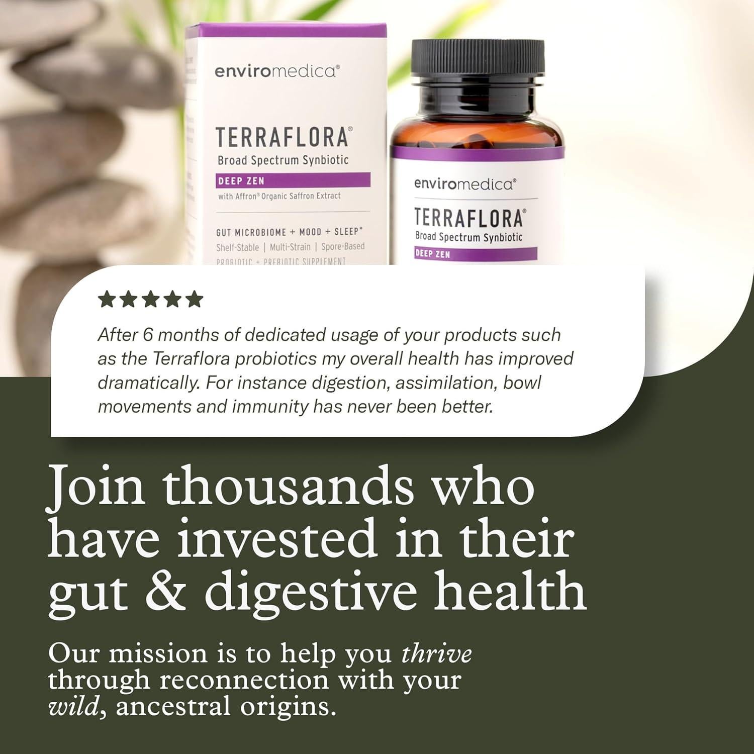 Suplemento Probiotico Enviromedica Terraflora Deep Zen 60 Cápsulas