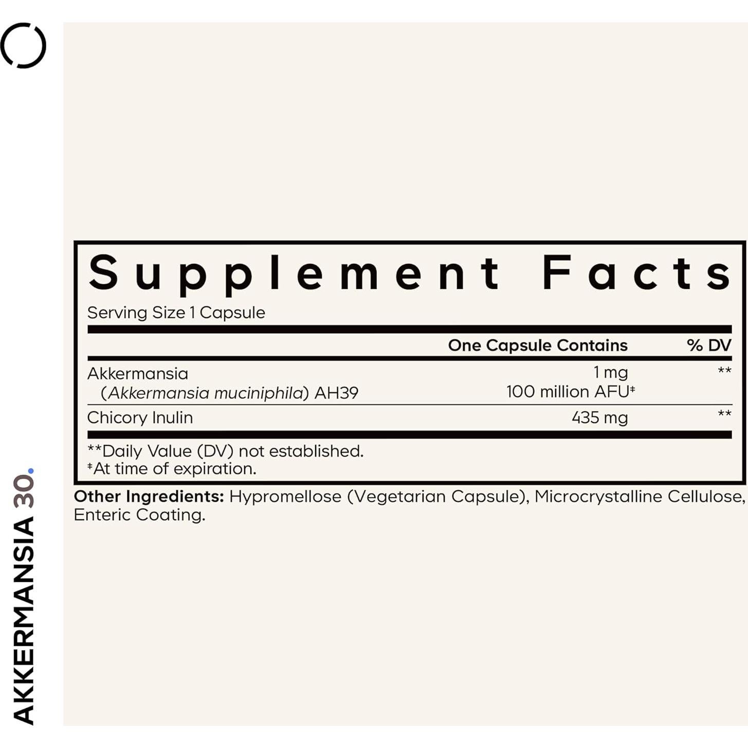 Suplemento Sinbiótico Codeage Akkermansia - 30 Cápsulas Veganas