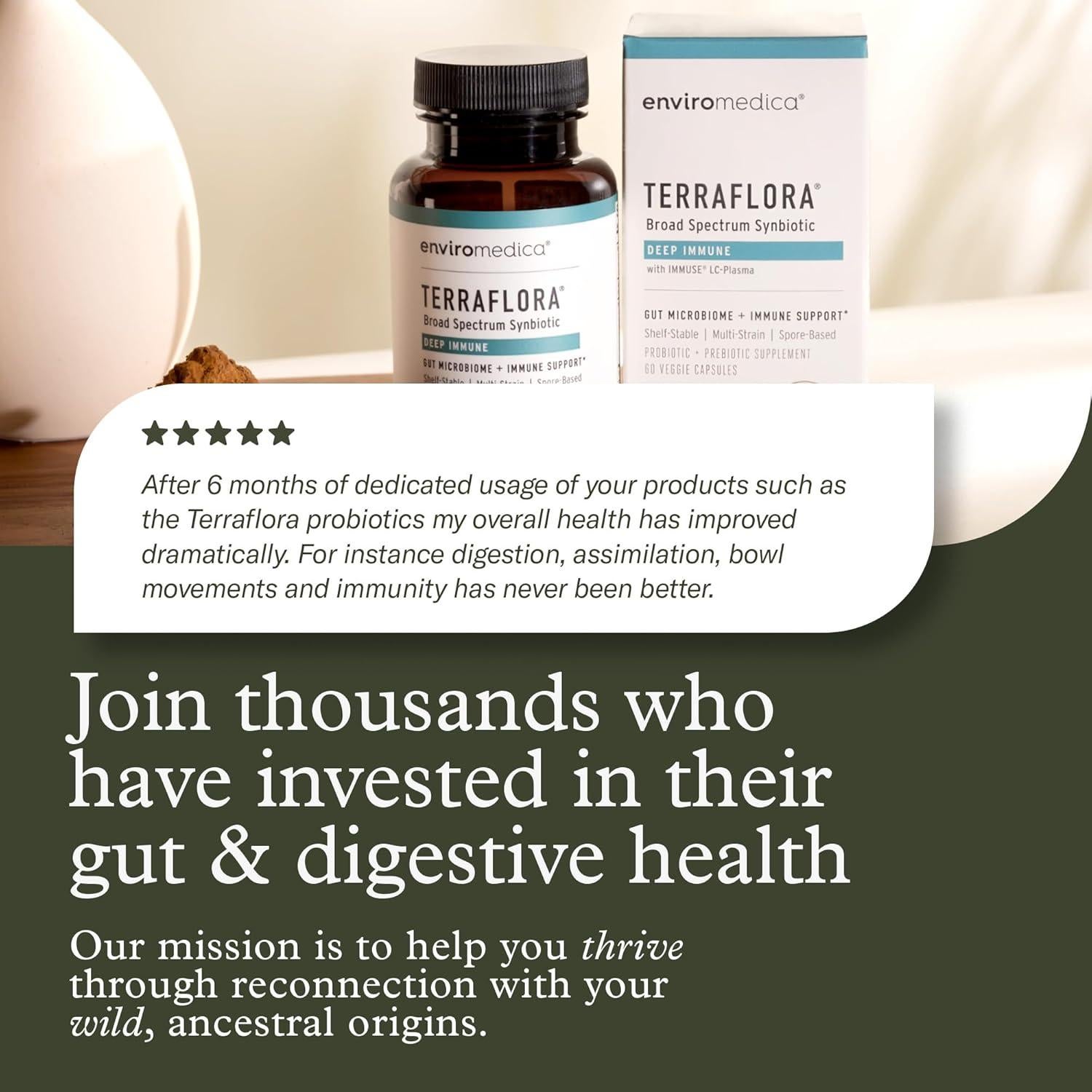 Terraflora Inmunidad Profunda - Probioticos y Prebioticos 60 Cápsulas