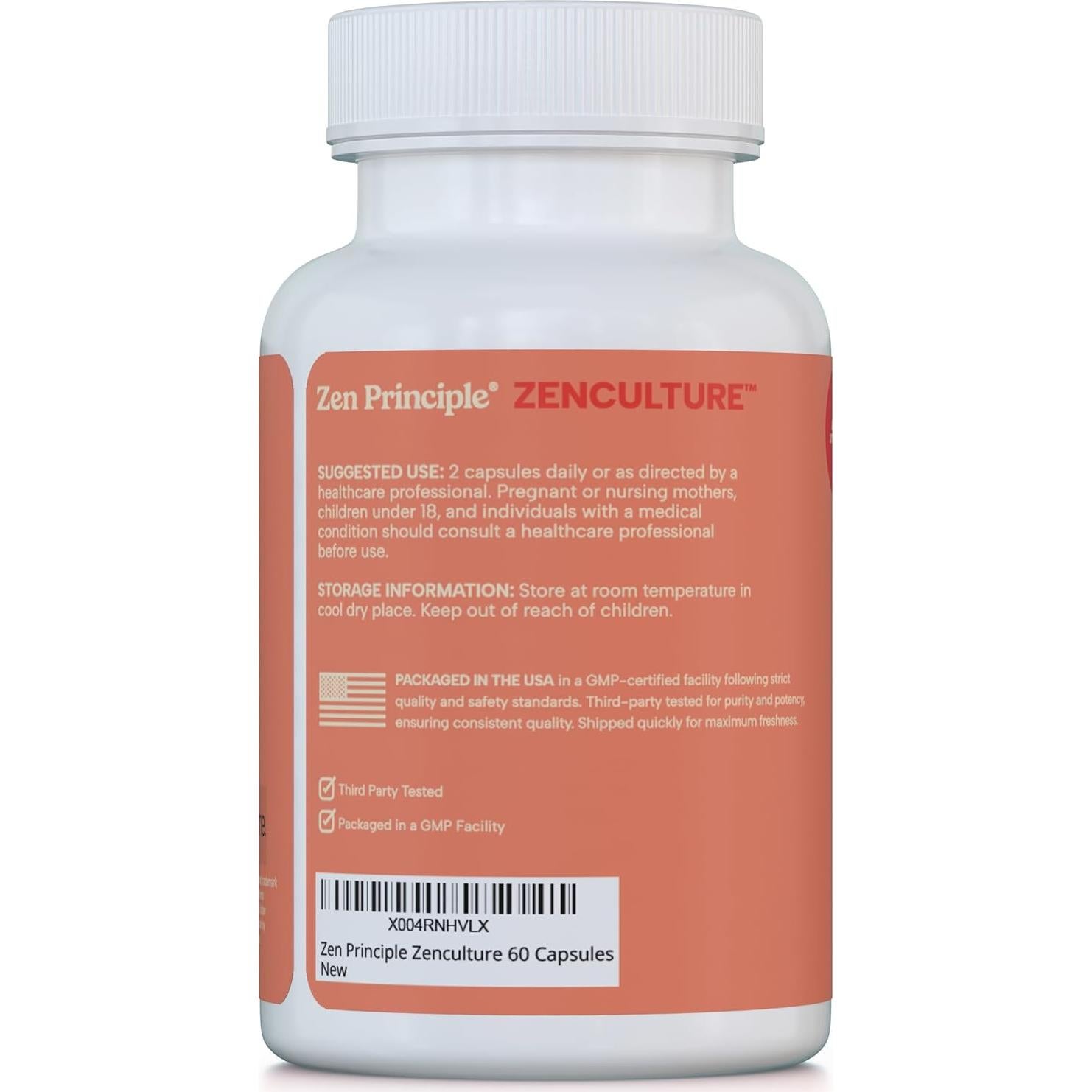 Suplemento Sinbiótico Zen Principle 60 Cápsulas Probioticos