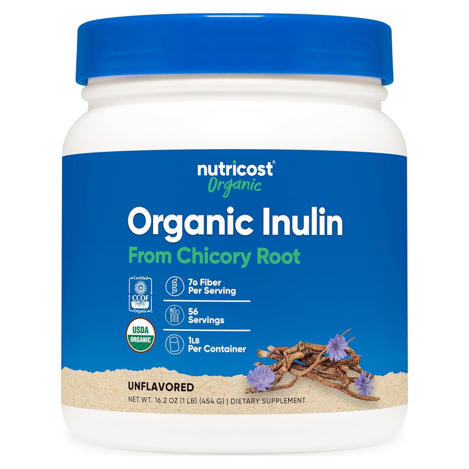 Polvo de Inulina Orgánica Nutricost 454g - 7g de Fibra