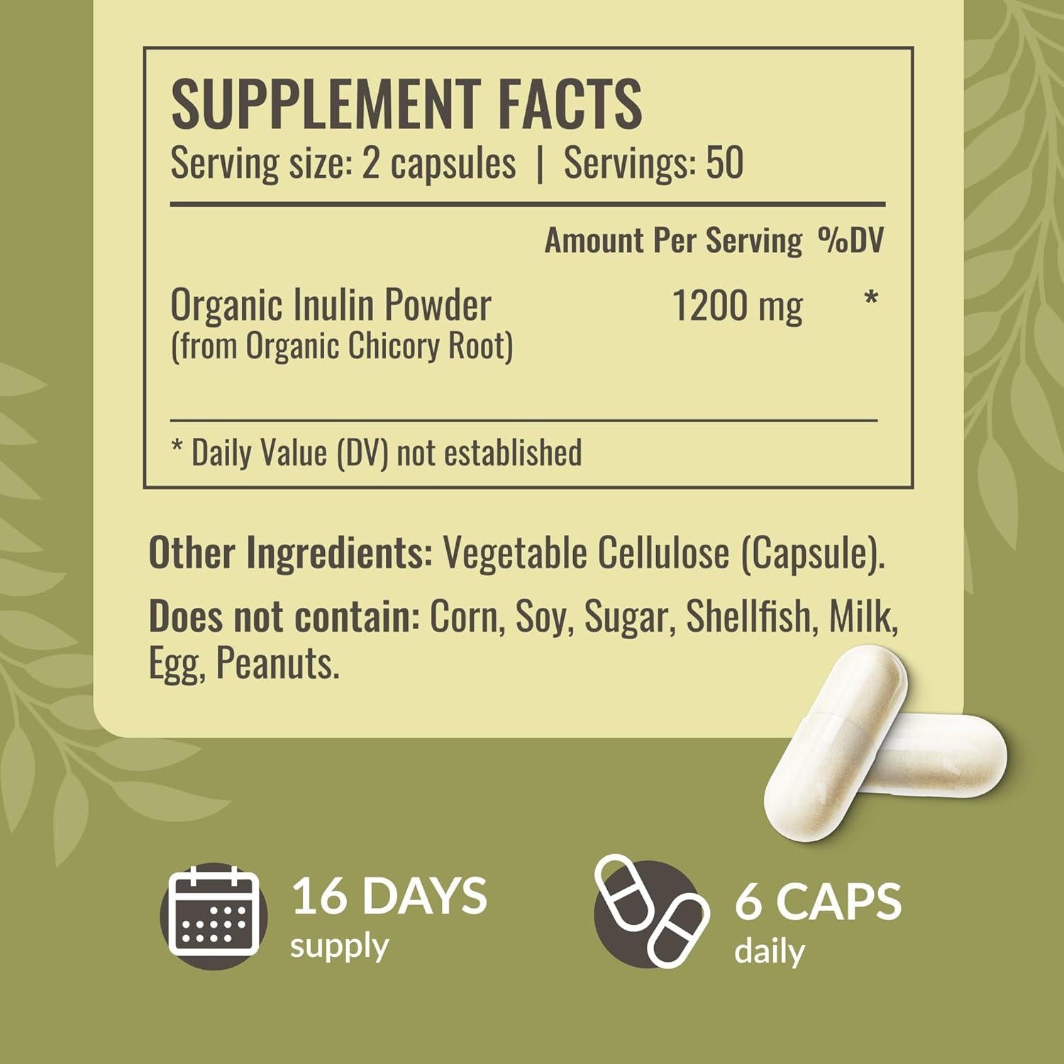 Cápsulas de Inulina Herbamama 1200mg - Soporte Digestivo Vegano