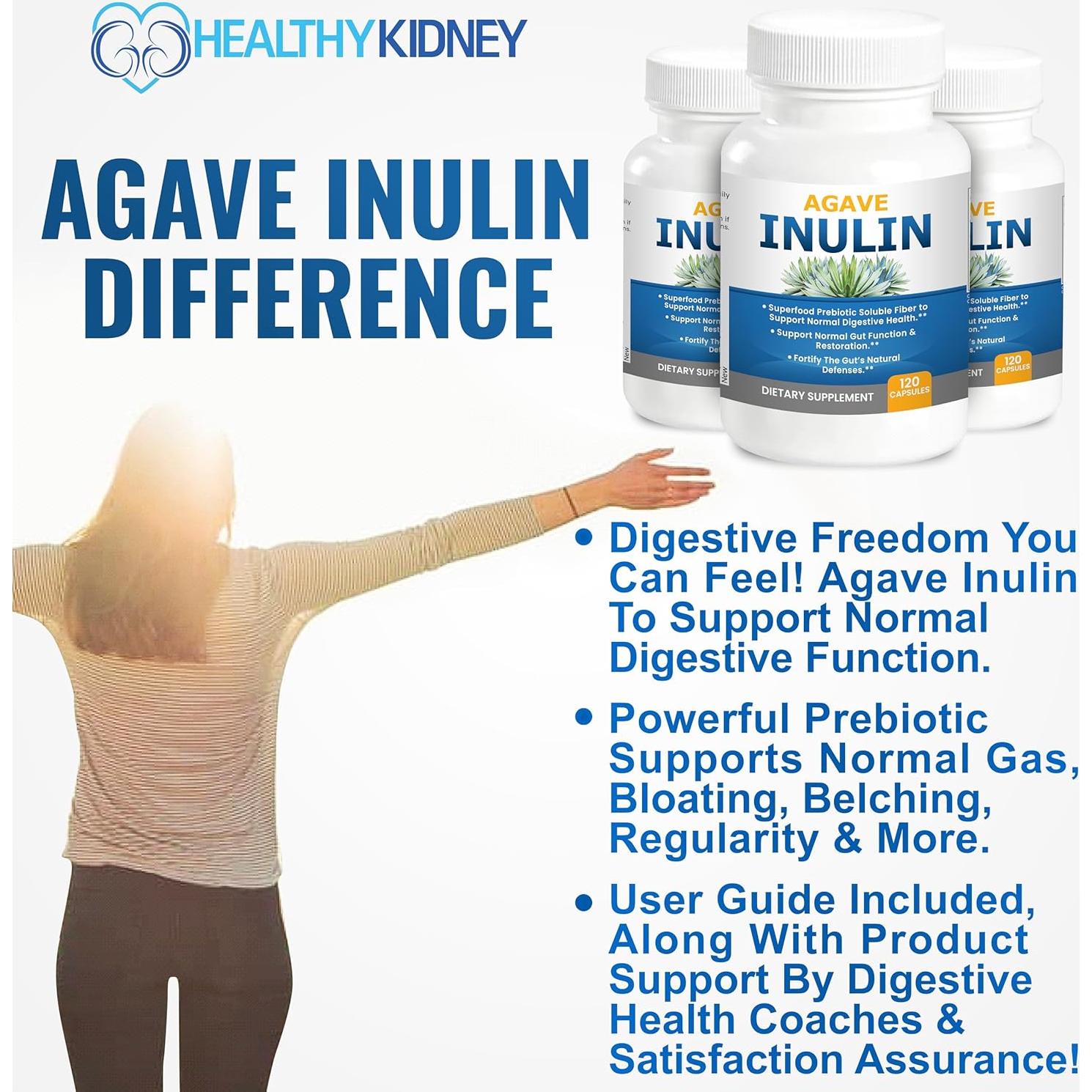 Cápsulas de Inulina de Agave 120 Ct. - Salud Digestiva