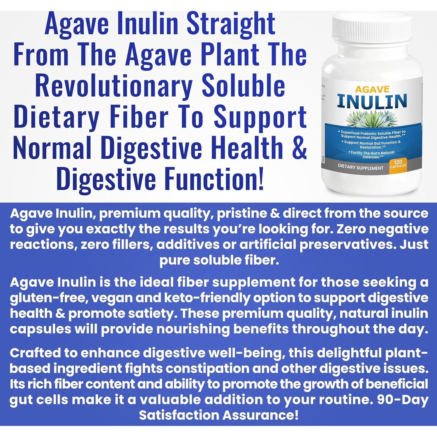 Cápsulas de Inulina de Agave 120 Ct. - Salud Digestiva