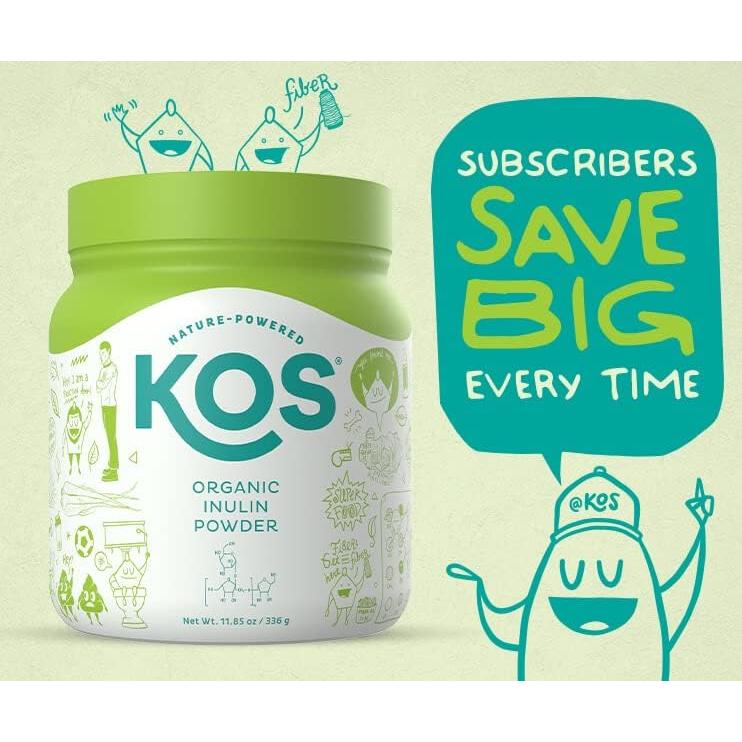 Polvo de Inulina Orgánica KOS 335g - Prebiótico Vegano Sin Sabor