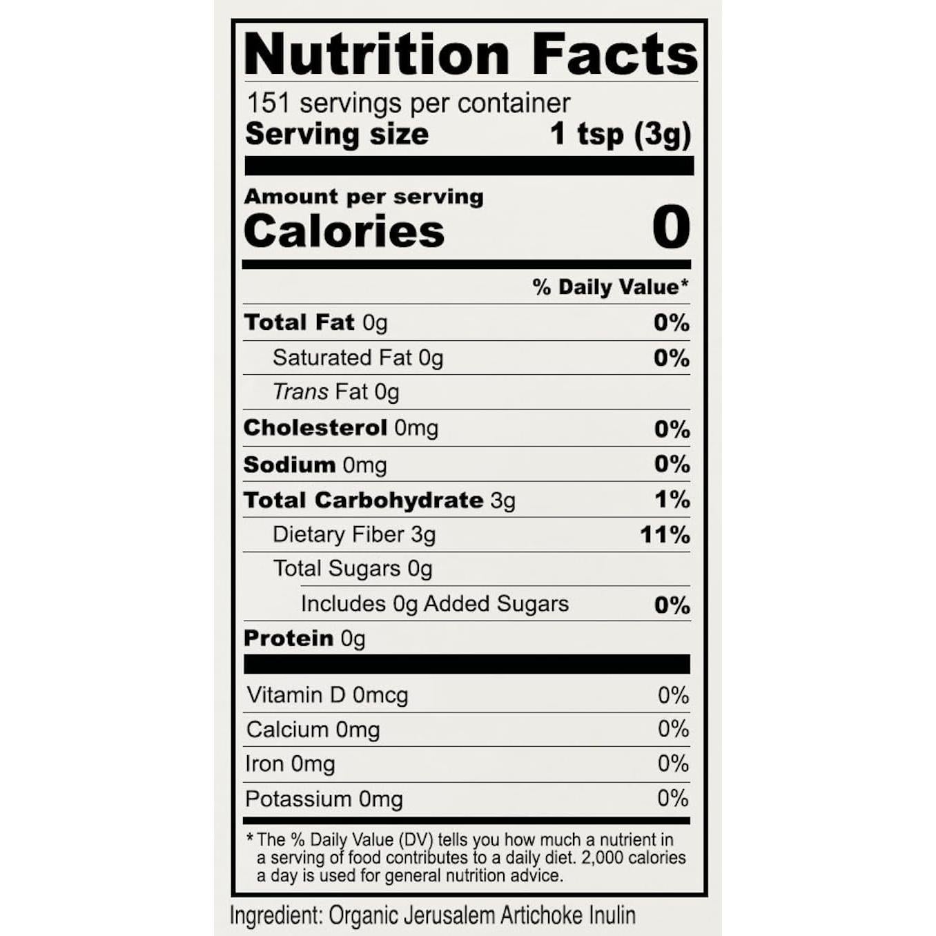 Polvo de Inulina Orgánica Anthony's 450g - Suplemento Natural