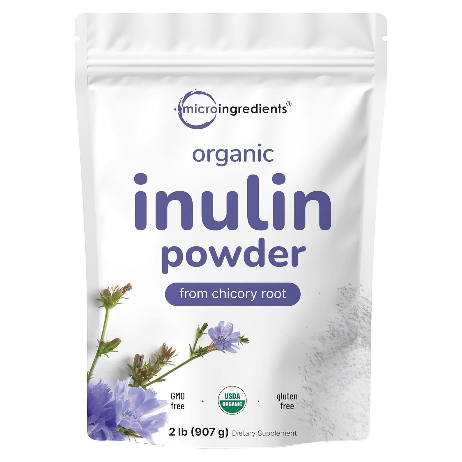 Polvo de Inulina Orgánica Micro Ingredients 0.91kg - Prebiótico Natural