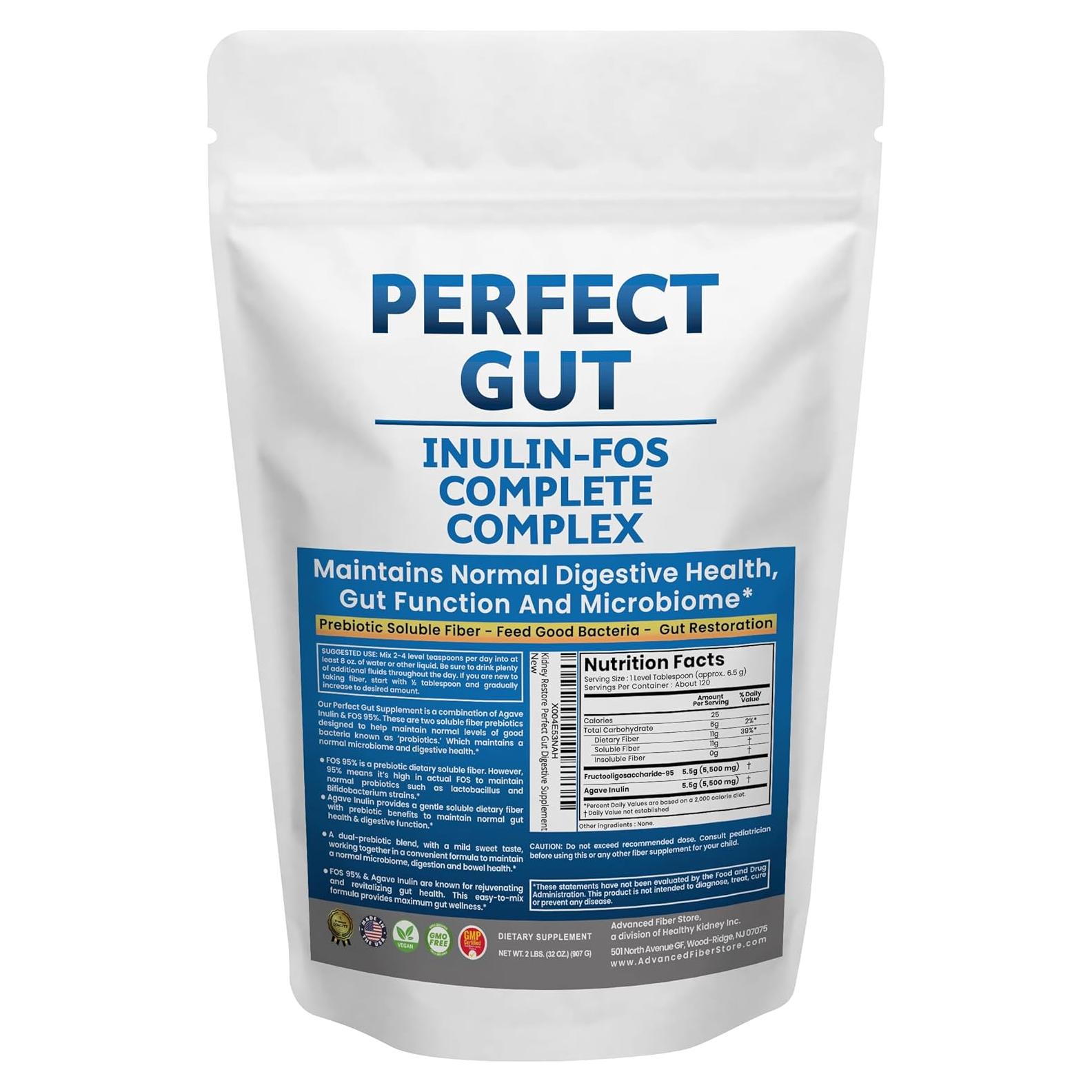 Perfect Gut Inulina FOS 95% - Suplemento Digestivo 0.9kg