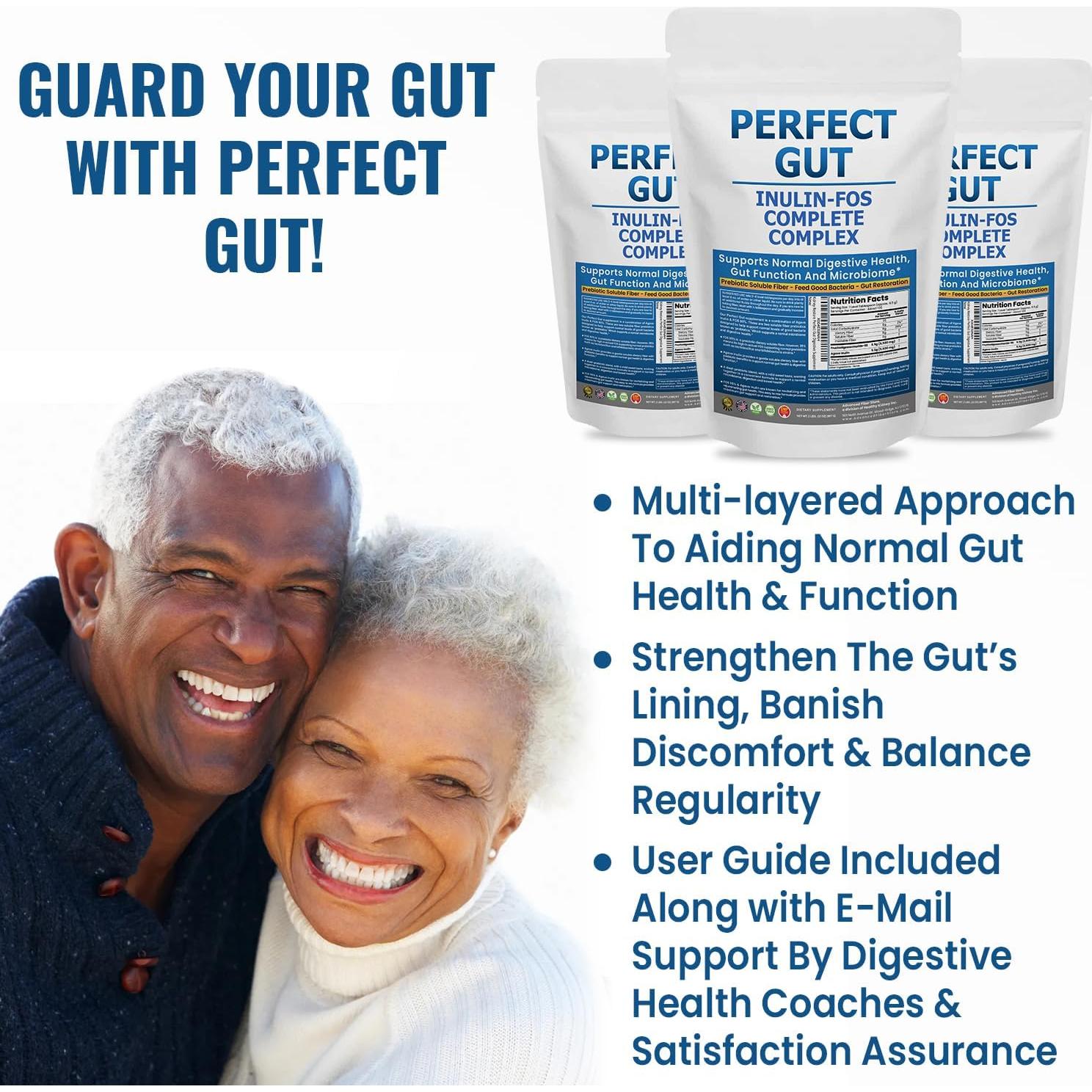 Perfect Gut Inulina FOS 95% - Suplemento Digestivo 0.9kg