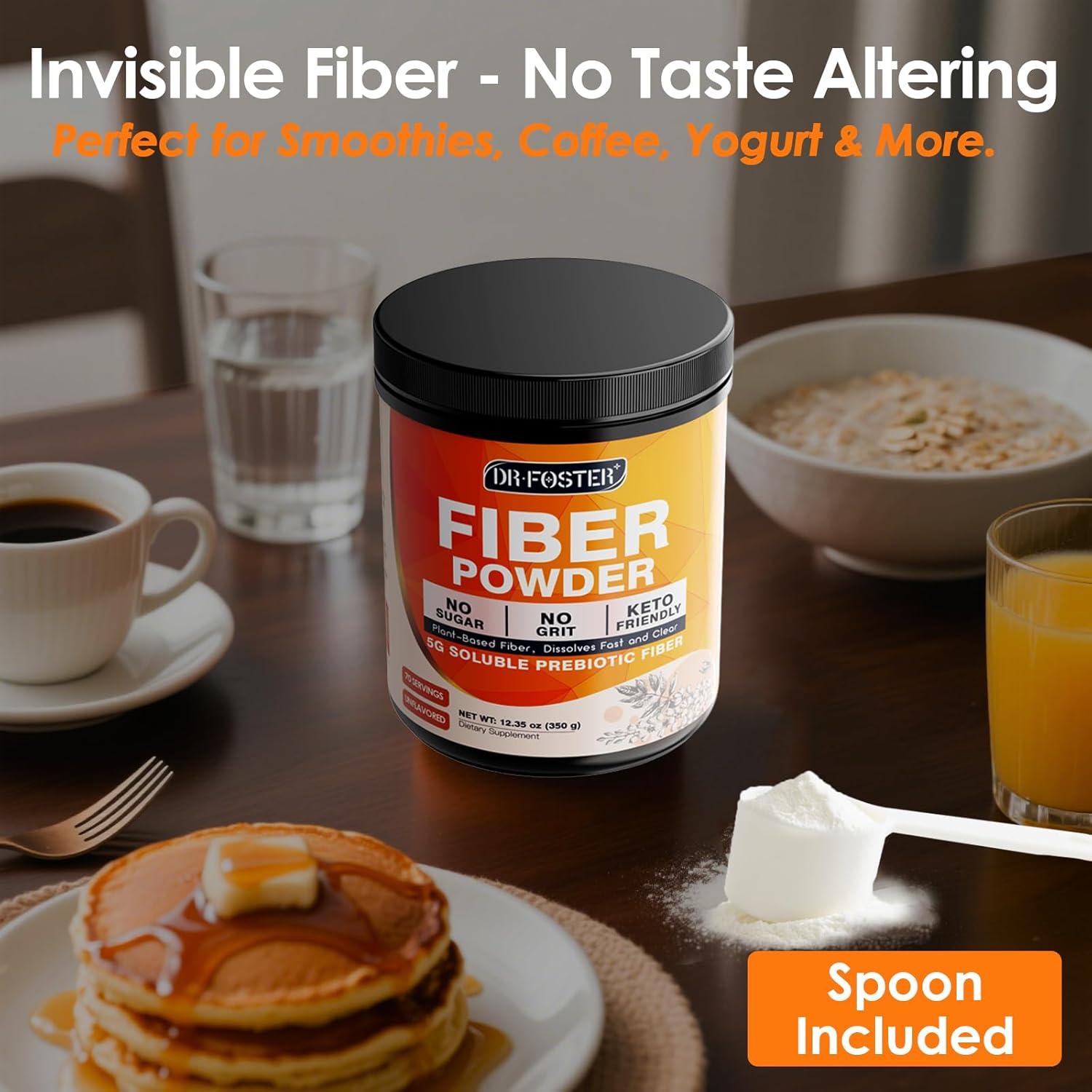 Polvo de Fibra Prebiótica DRFOSTER 350g - Sin Sabor, Vegano