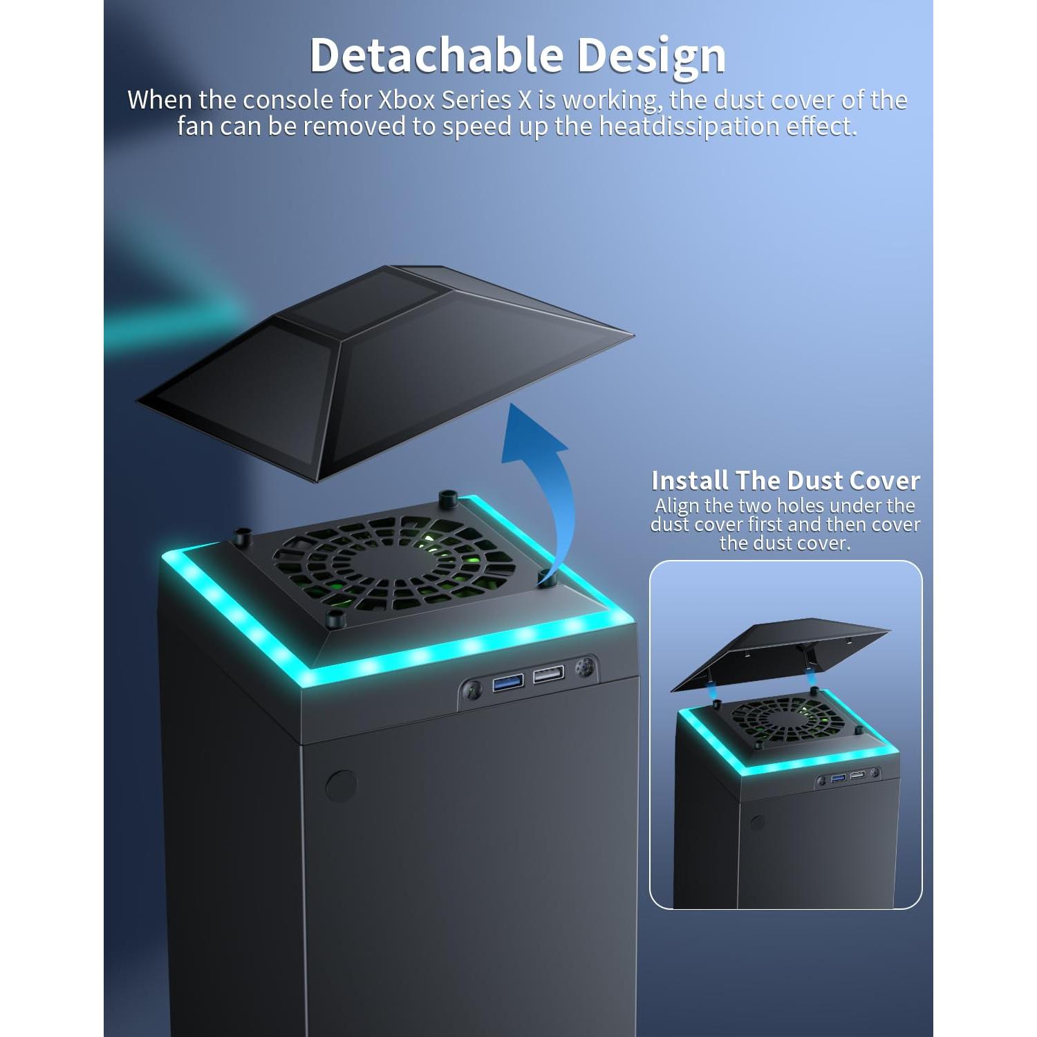 Ventilador de Enfriamiento MENEEA para Xbox Series X con Luz