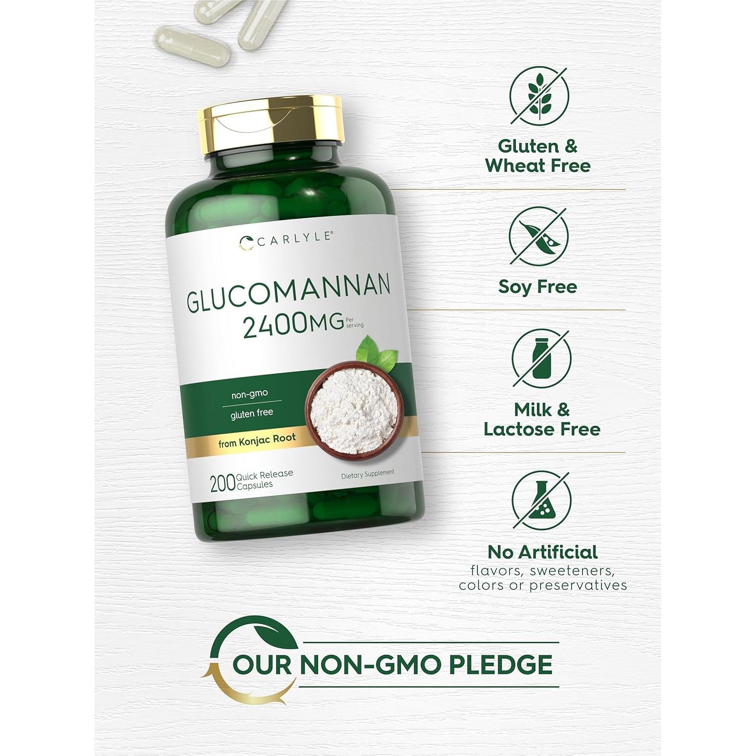 Cápsulas de Glucomanano Carlyle 200 Unidades - Fibra Soluble