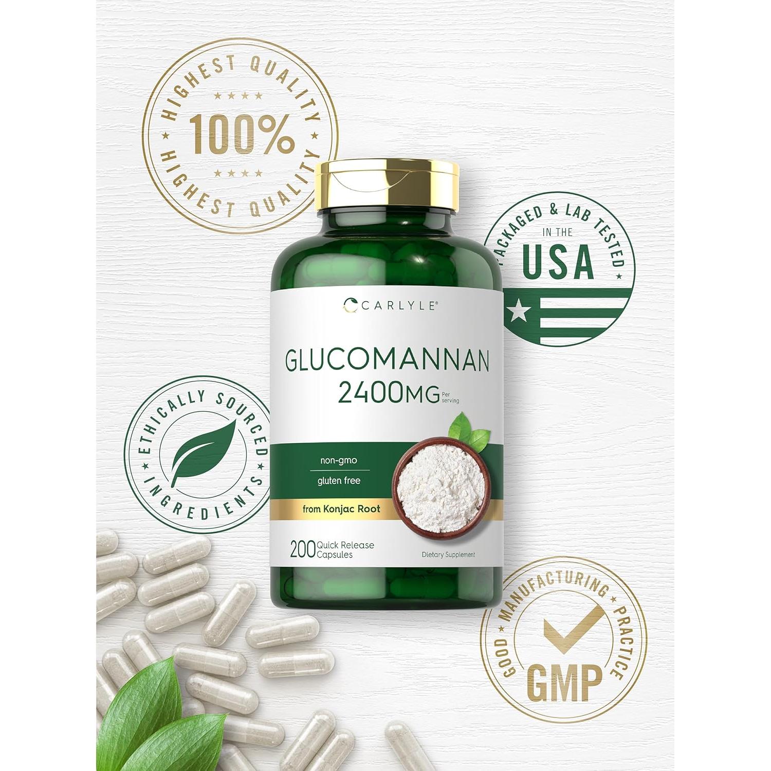 Cápsulas de Glucomanano Carlyle 200 Unidades - Fibra Soluble