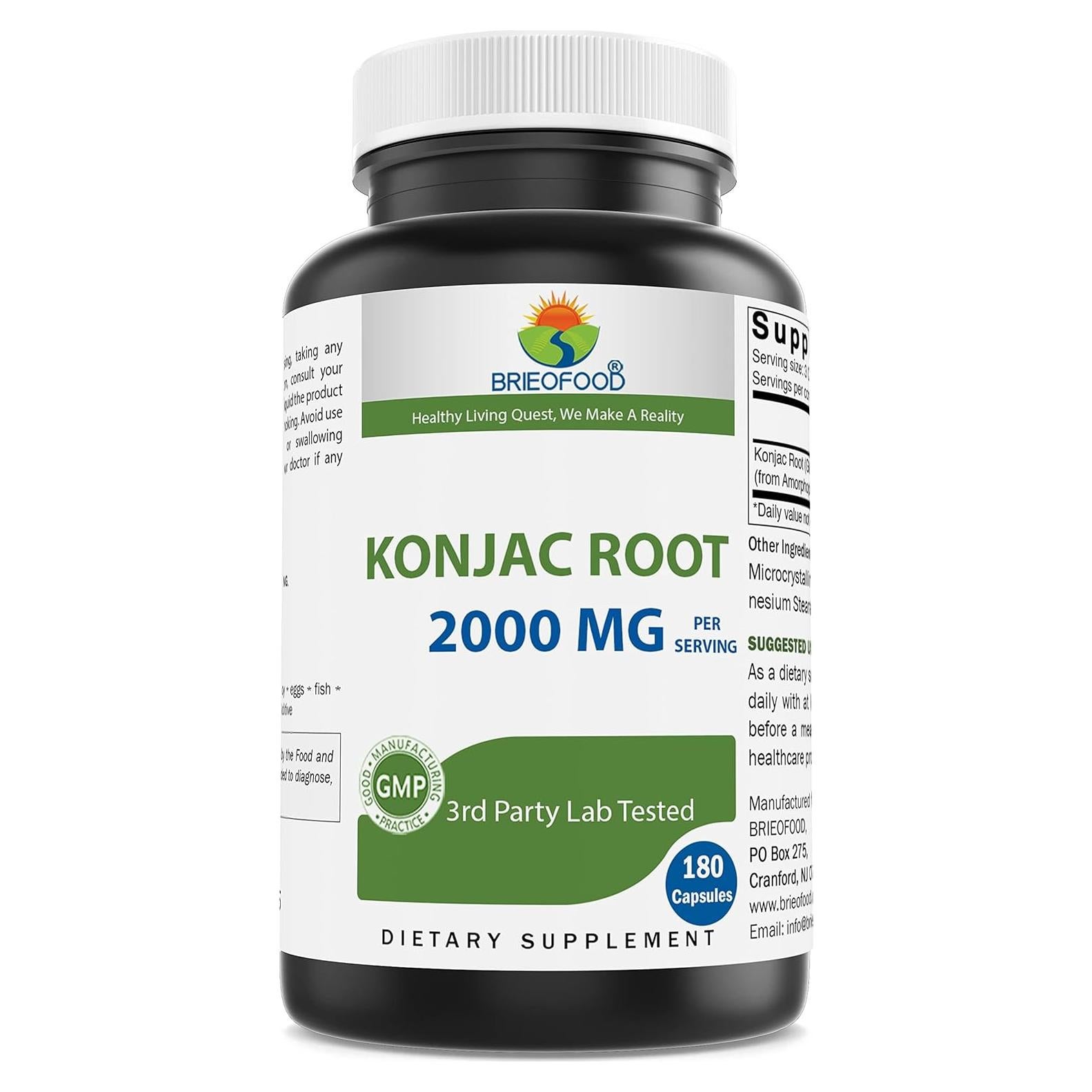 Glucomanano Brieofood 2000 mg - 180 Cápsulas Vegetarianas