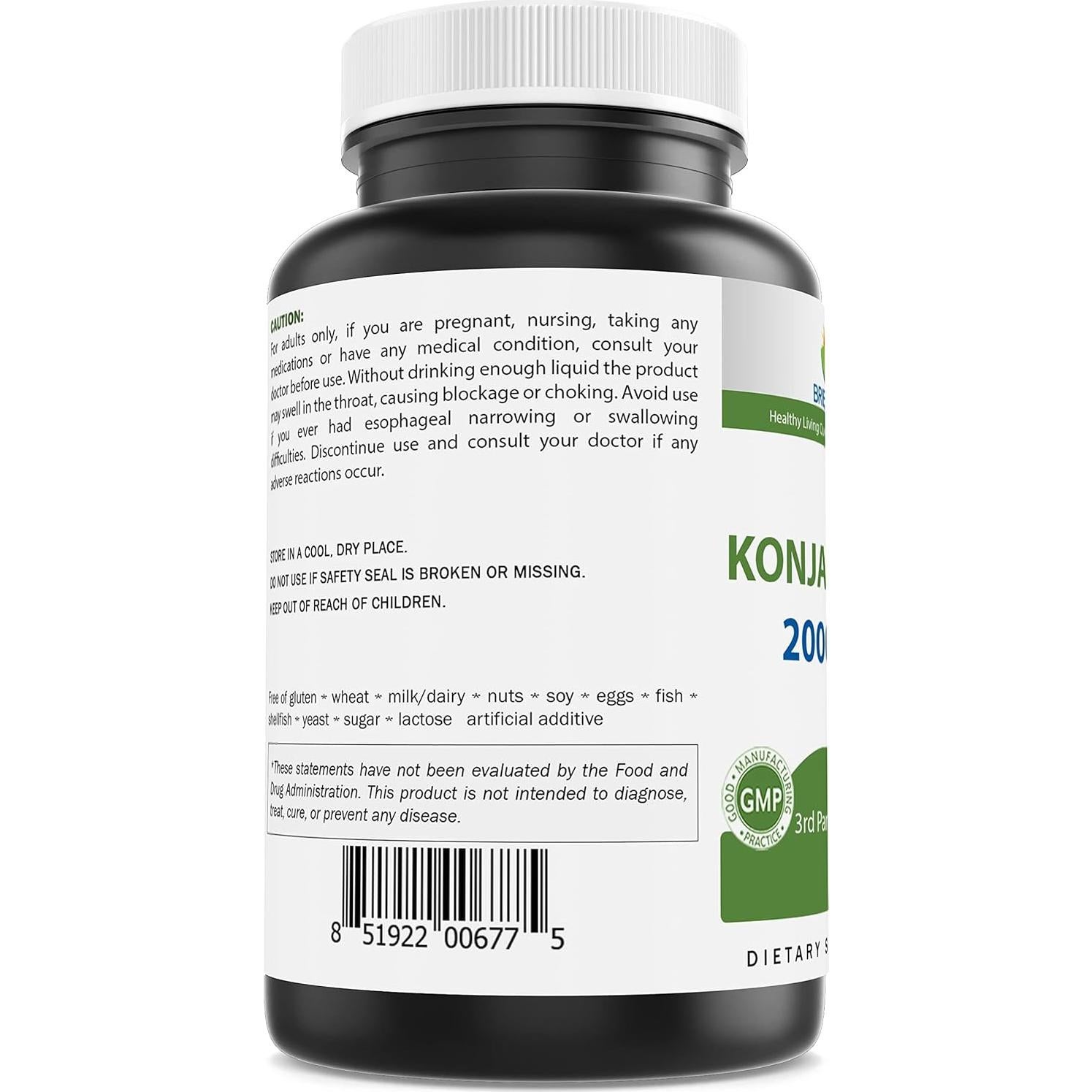 Glucomanano Brieofood 2000 mg - 180 Cápsulas Vegetarianas