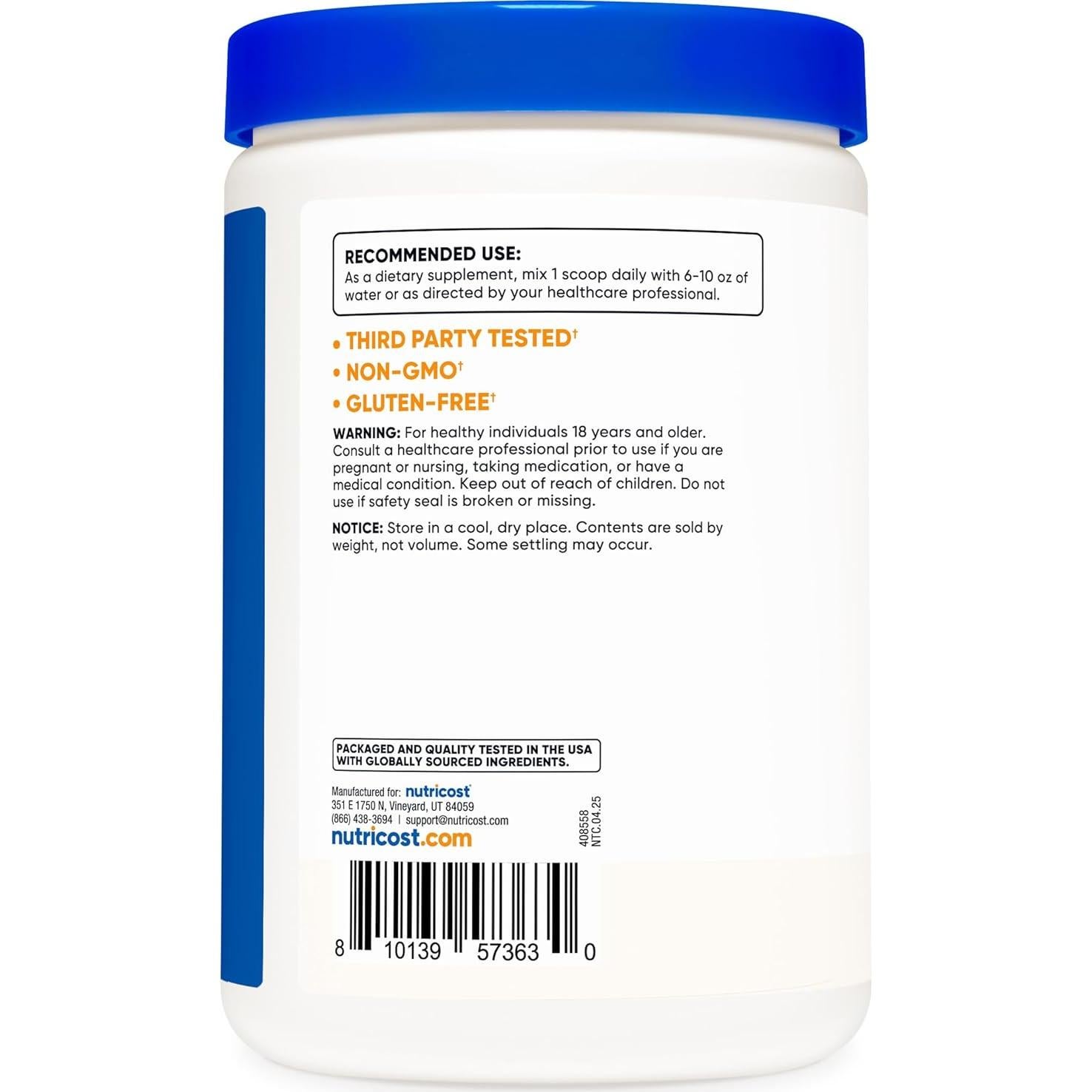 Polvo de Glucomanano Nutricost 500g - Fibra Soluble