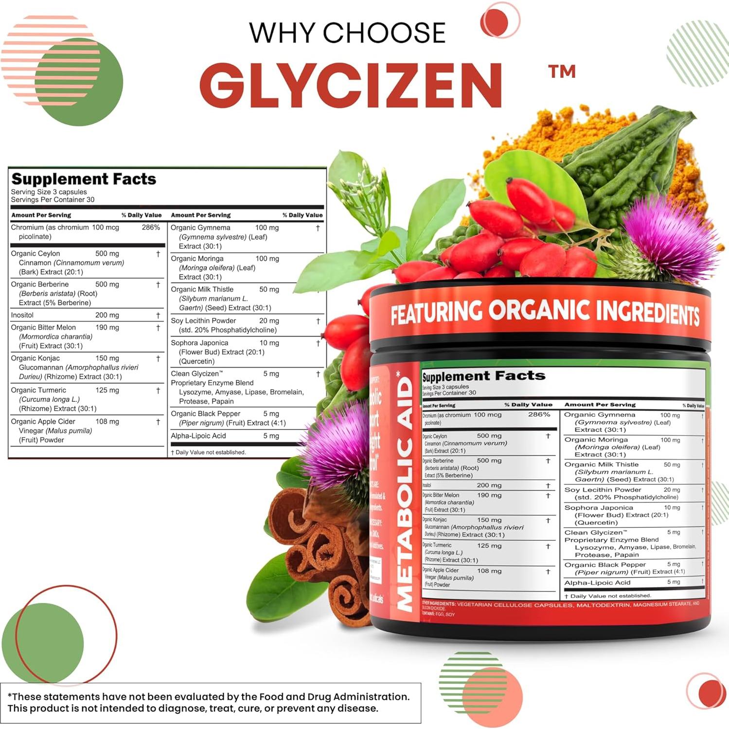 Suplemento de Berberina y Canela Clean Nutraceuticals 90 Cápsulas