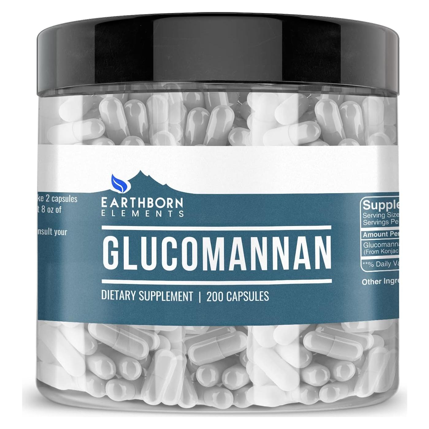 Cápsulas de Glucomanano Elementos de la Tierra 200 Unidades