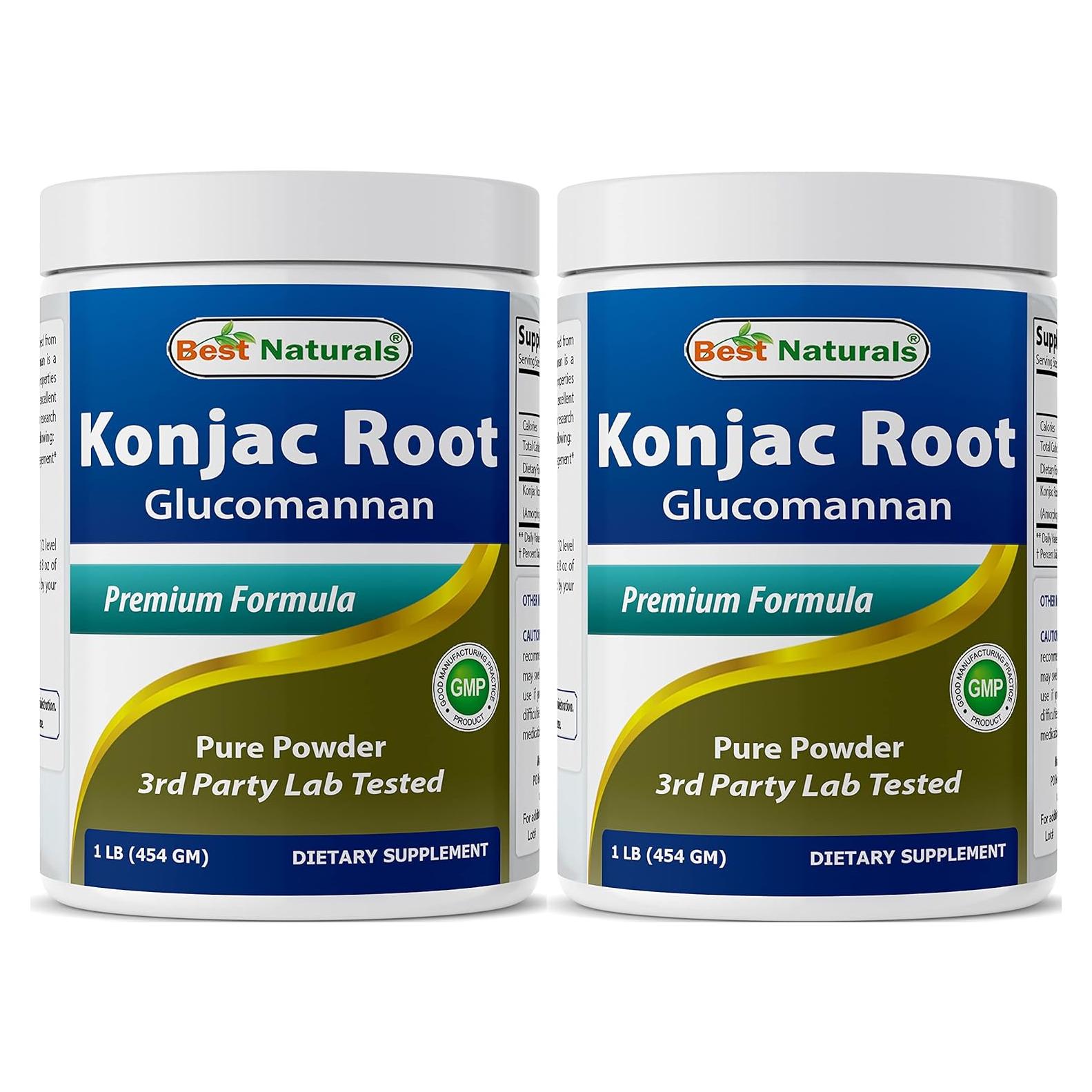 Glucomanano Konjac 2000mg Mejores Naturales 908g - 2 Paquetes