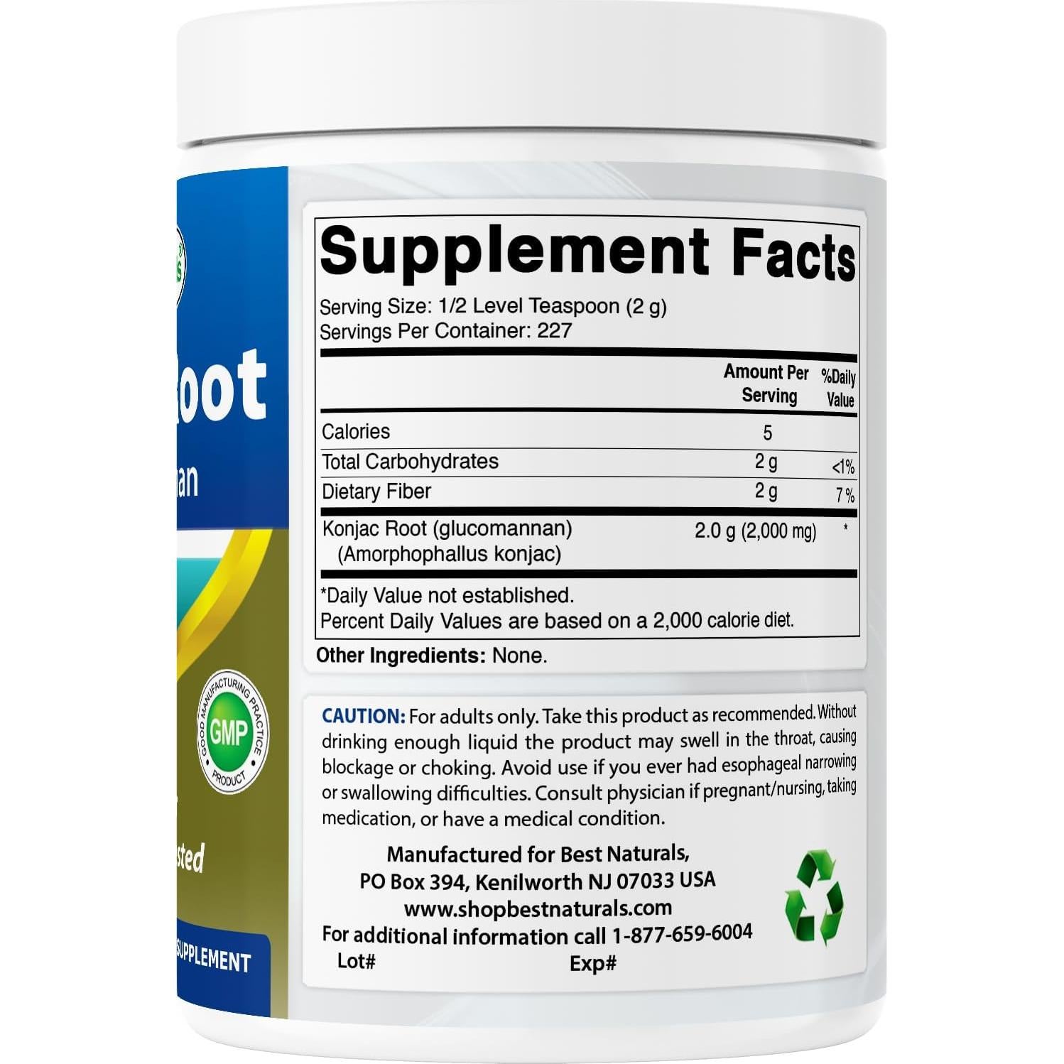 Glucomanano Konjac 2000mg Mejores Naturales 908g - 2 Paquetes