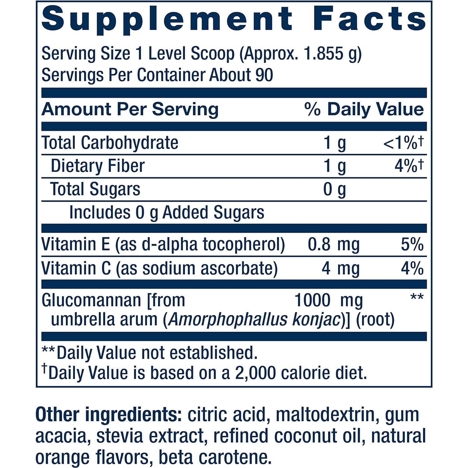 Suplemento de Fibra Glucomanano Life Extension 167g