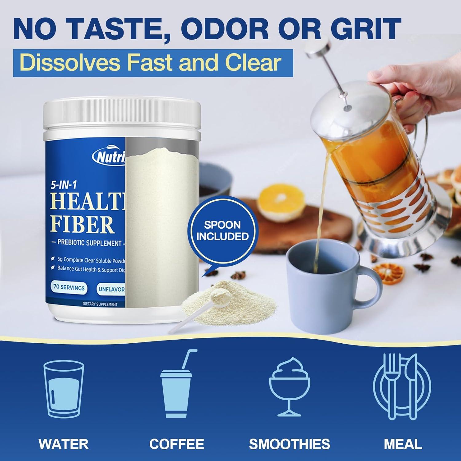 Suplemento de Fibra Prebiótica NutriGut 340g - Sin Sabor, Vegano