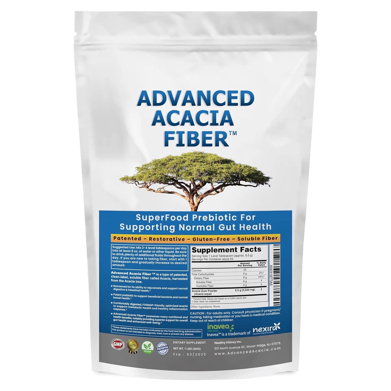 Polvo de Fibra de Acacia Avanzada 450g Suplemento Digestivo