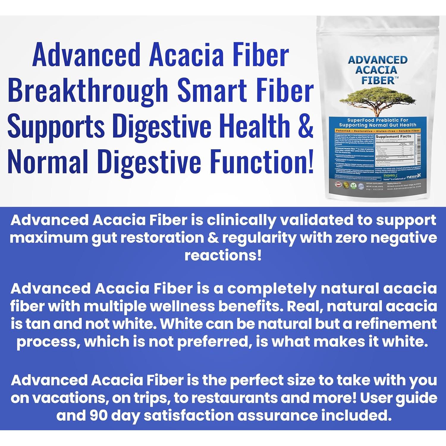 Polvo de Fibra de Acacia Avanzada 450g Suplemento Digestivo