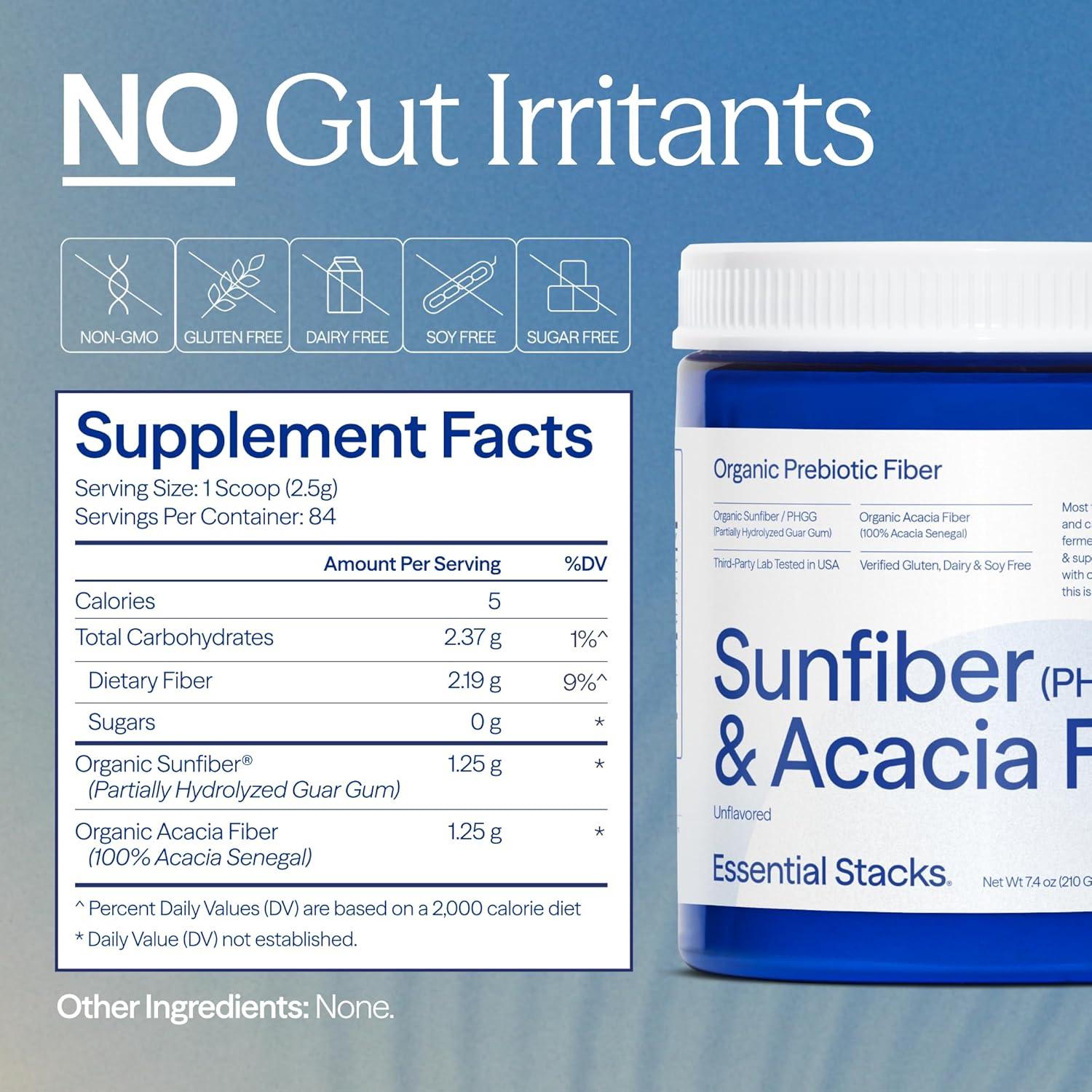 Fibra Prebiótica Sunfiber Orgánica Essential 210g - Sin Gluten