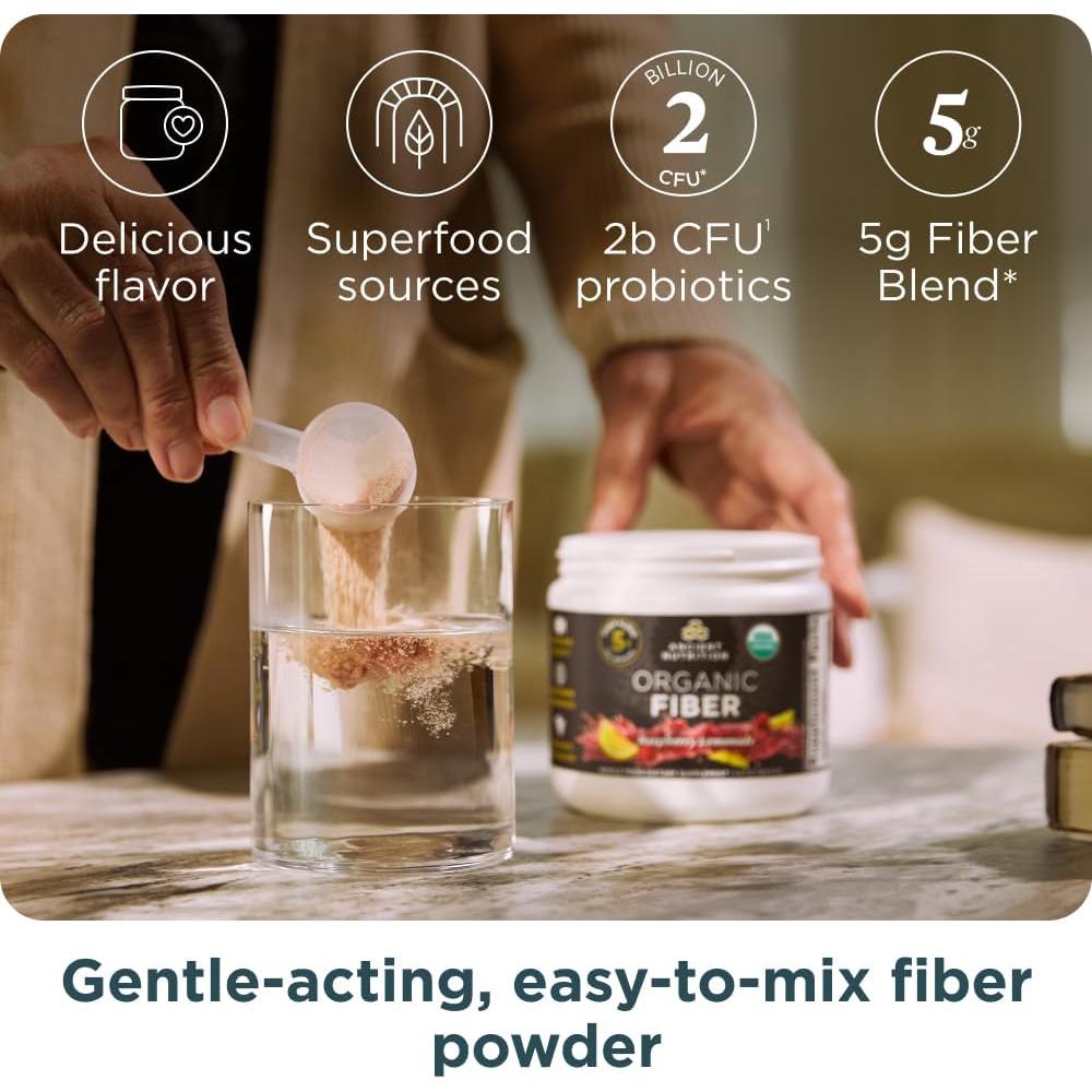 Polvo de Fibra Orgánica Nutrición Antigua 190 g Limonada Frambuesa