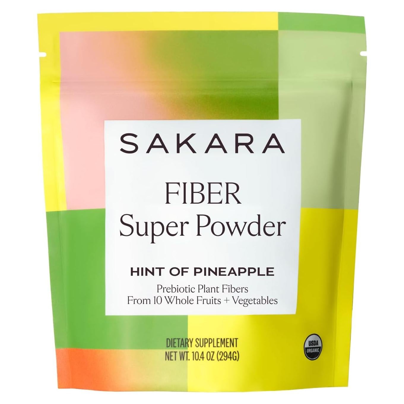 Sakara Polvo Super Fiber Piña - Suplemento Digestivo 294g