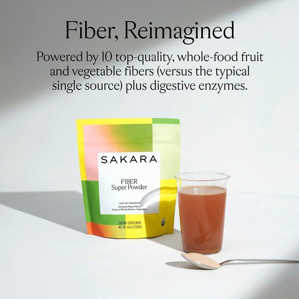 Sakara Polvo Super Fiber Piña - Suplemento Digestivo 294g