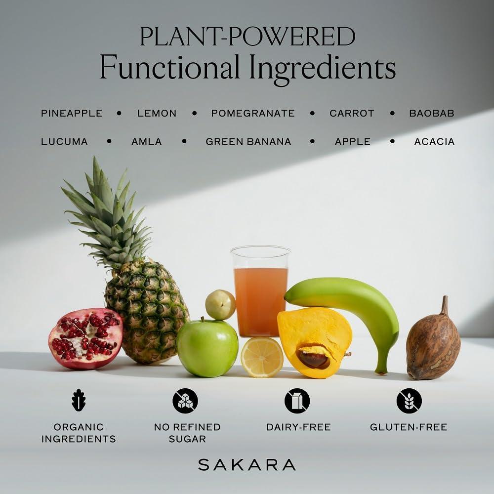 Sakara Polvo Super Fiber Piña - Suplemento Digestivo 294g