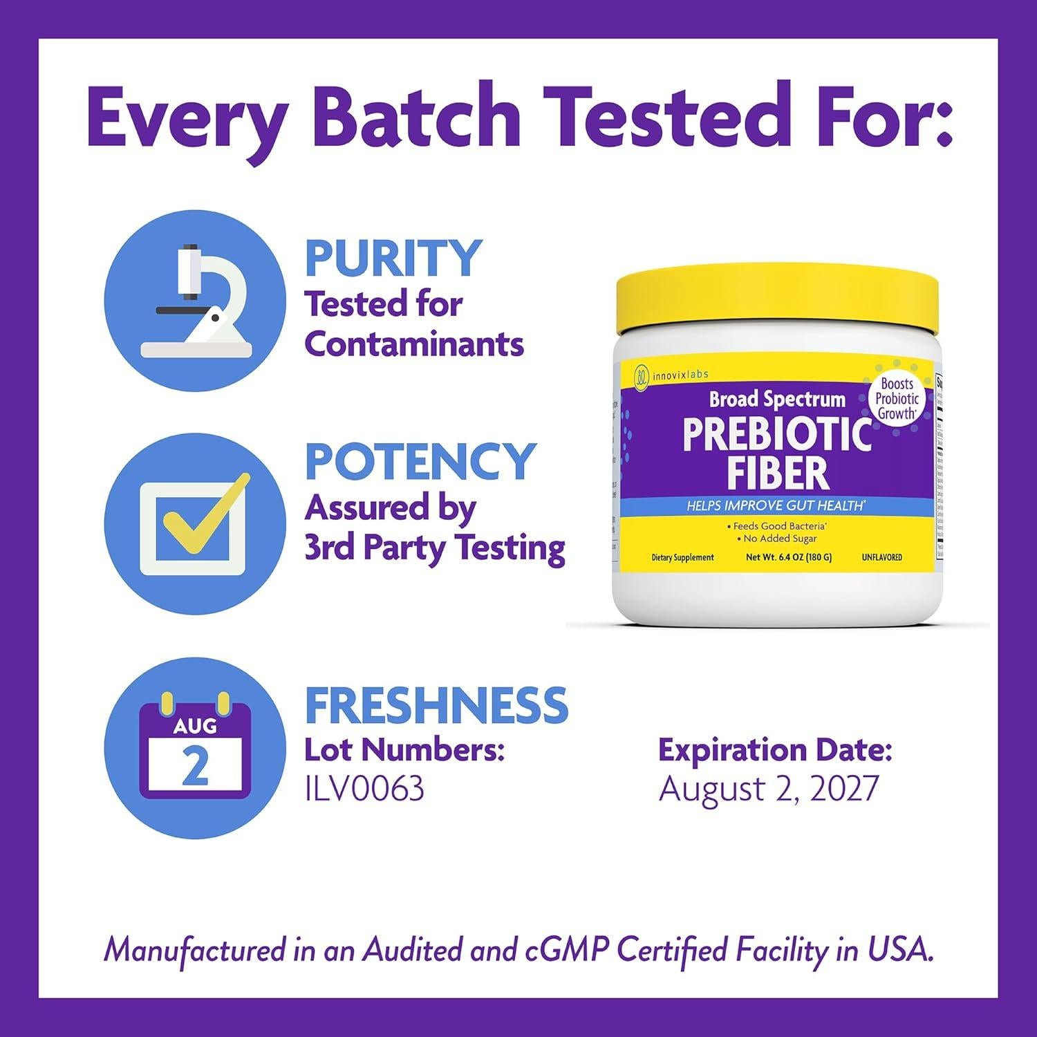 Polvo de Fibra Prebiótica InnovixLabs 180g - Salud Digestiva