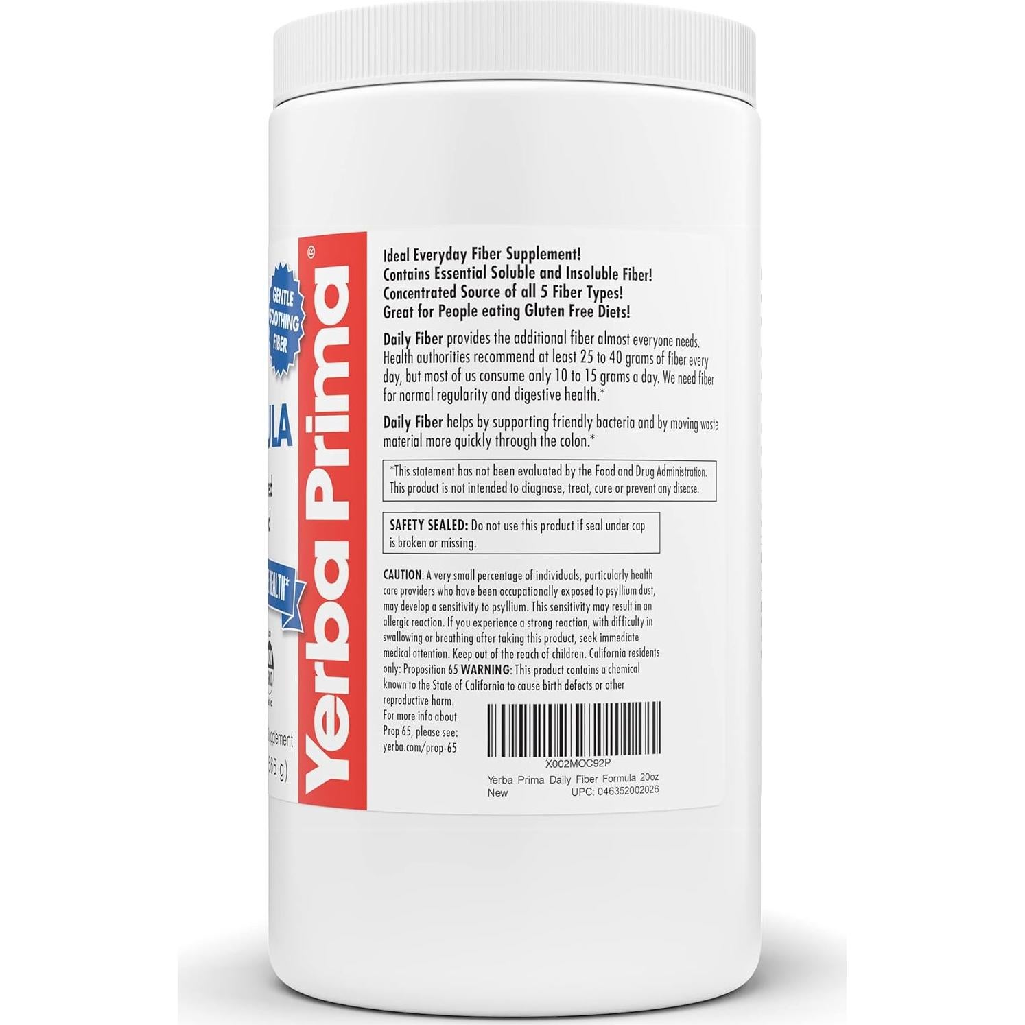 Yerba Prima Polvo de Fibra Diaria 566g - 5 Tipos de Fibra