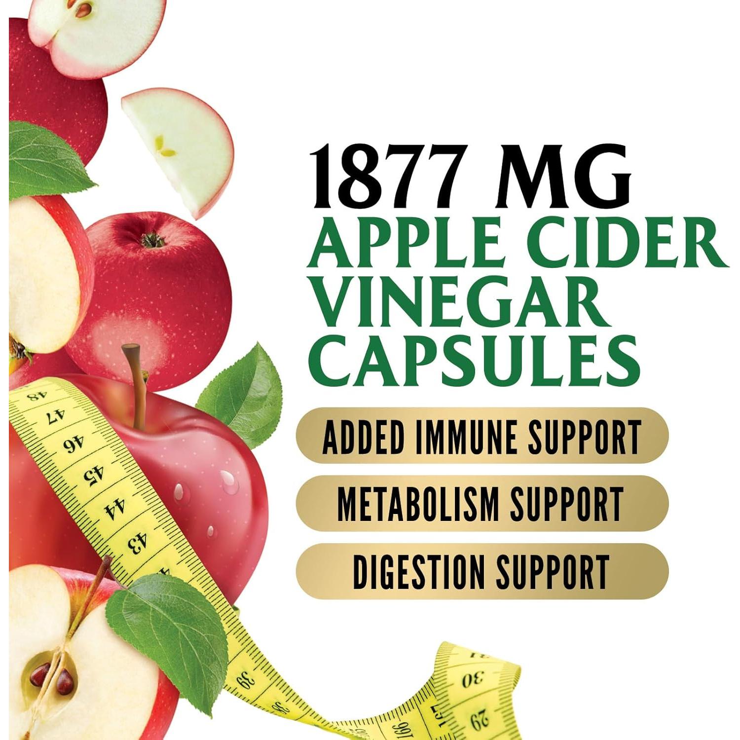 Cápsulas de Vinagre de Sidra de Manzana Nature's Peak 1877mg 60 Unidades