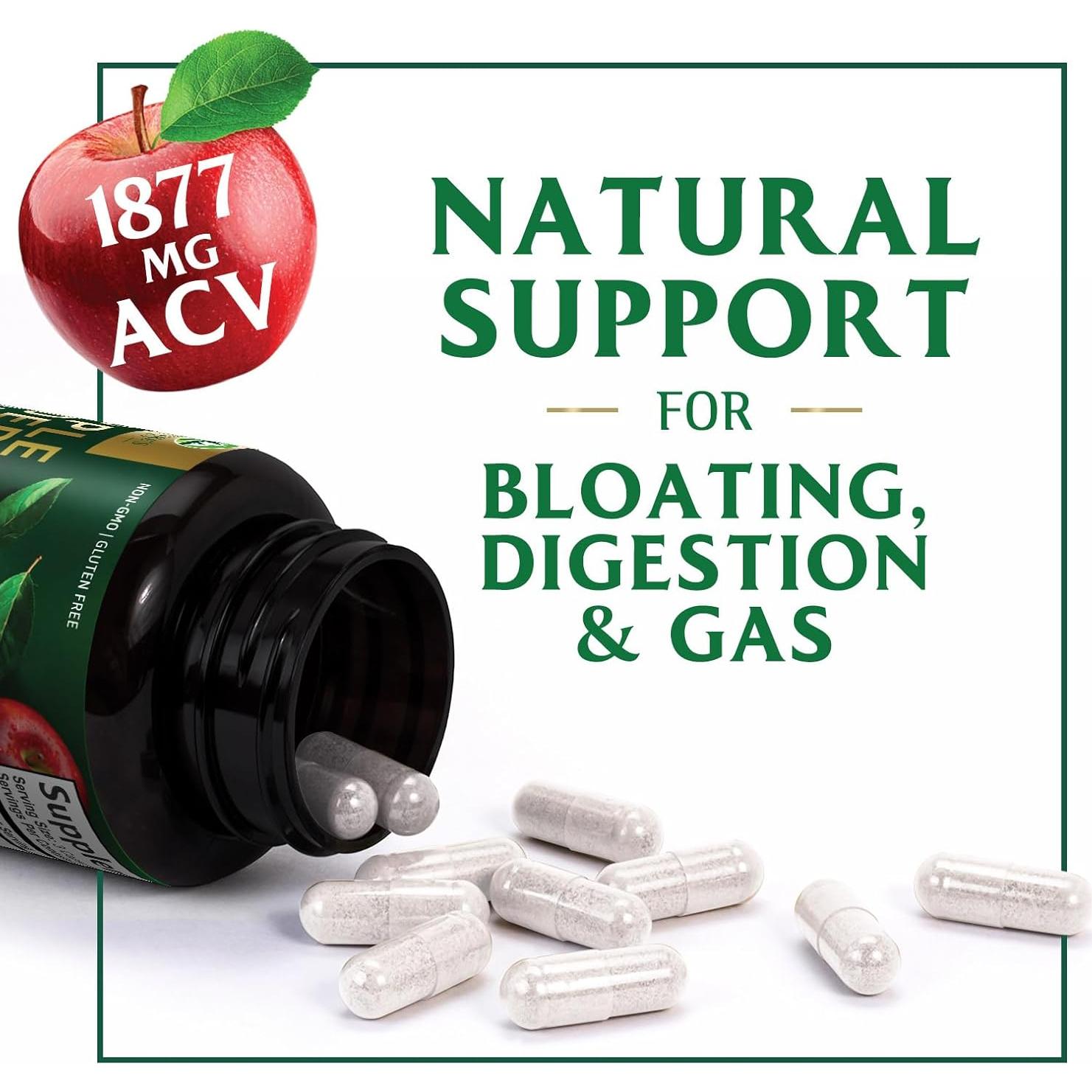 Cápsulas de Vinagre de Sidra de Manzana Nature's Peak 1877mg 60 Unidades