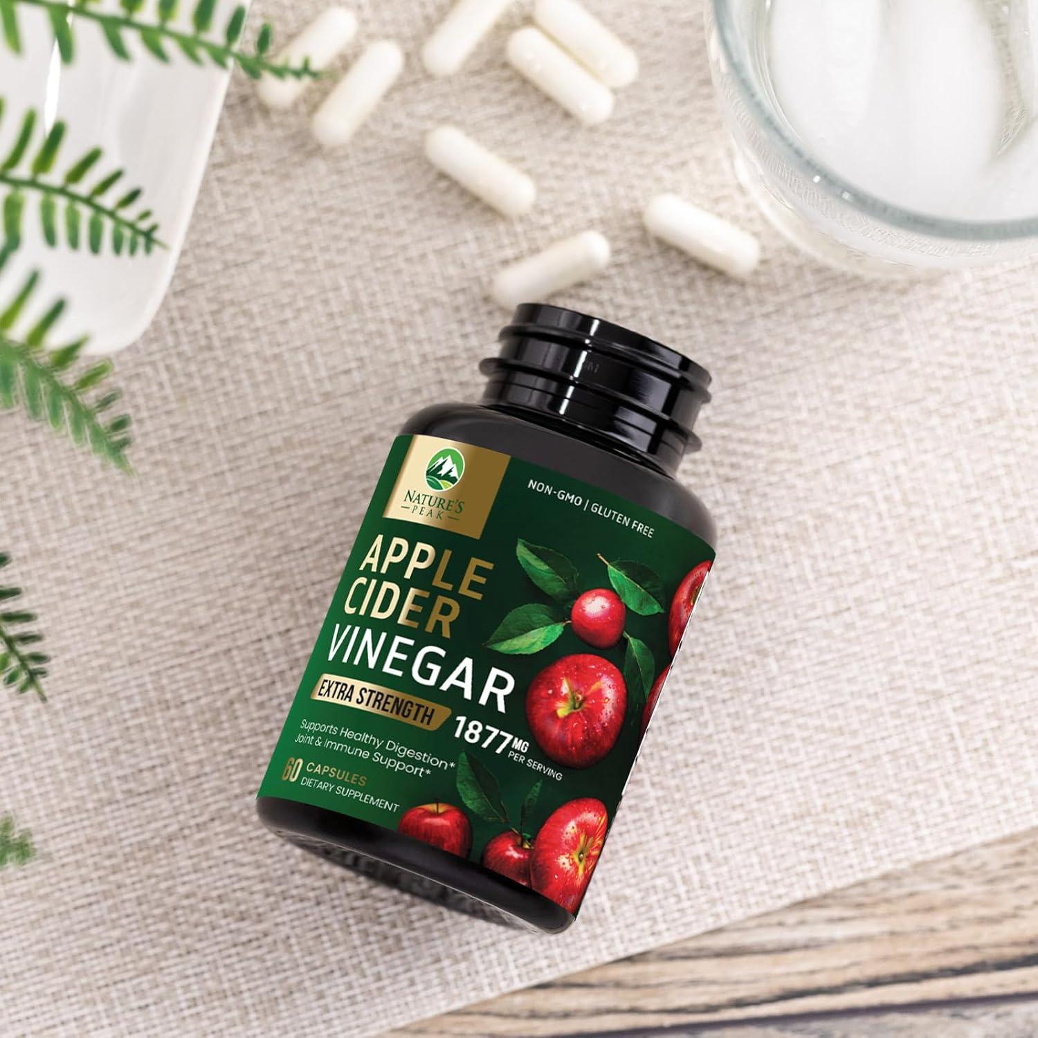 Cápsulas de Vinagre de Sidra de Manzana Nature's Peak 1877mg 60 Unidades