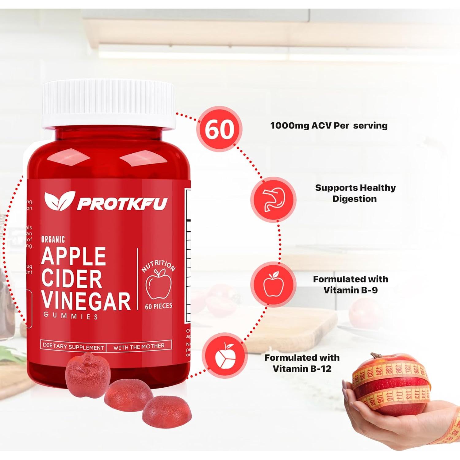 Gomitas de Vinagre de Sidra de Manzana ProTKFU 120g Veganas