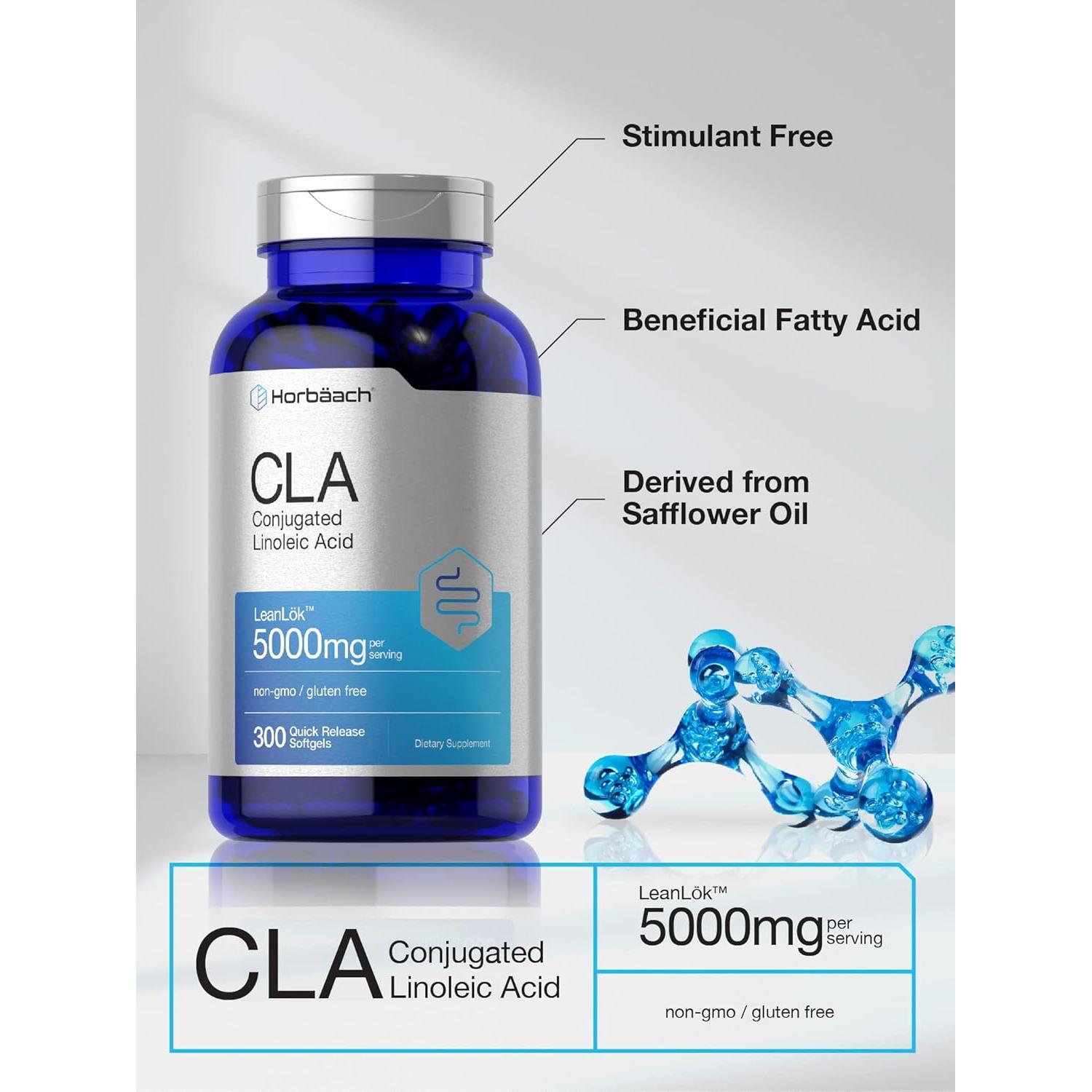 Suplemento CLA Horbaach 300 Cápsulas Blandas 5000 mg