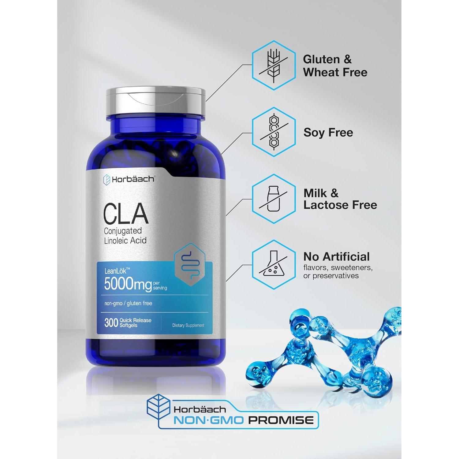 Suplemento CLA Horbaach 300 Cápsulas Blandas 5000 mg
