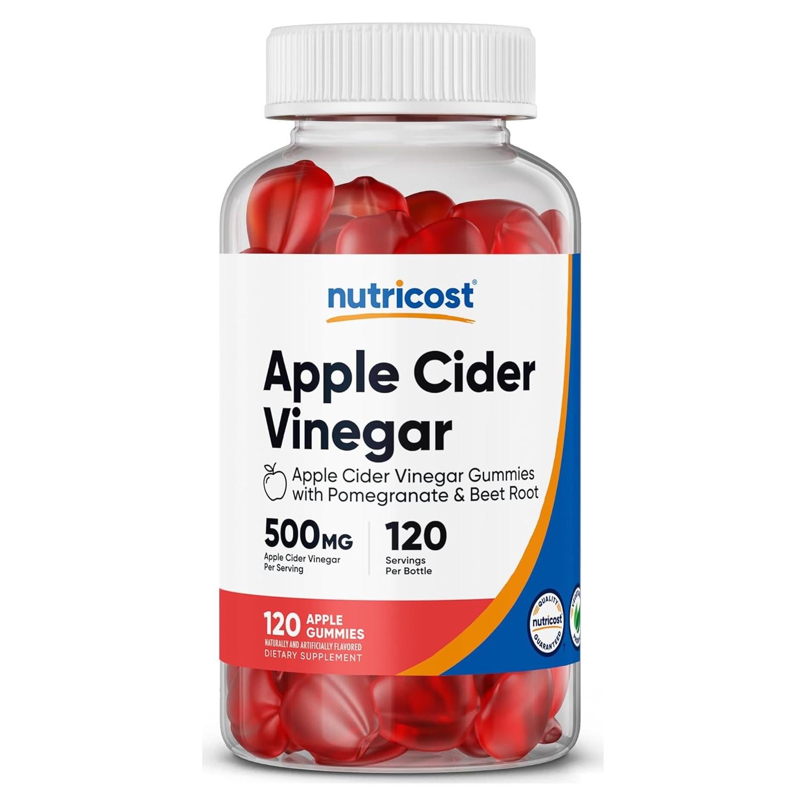 Gominolas de Vinagre de Sidra de Manzana Nutricost 120 Unidades - Sin Gluten