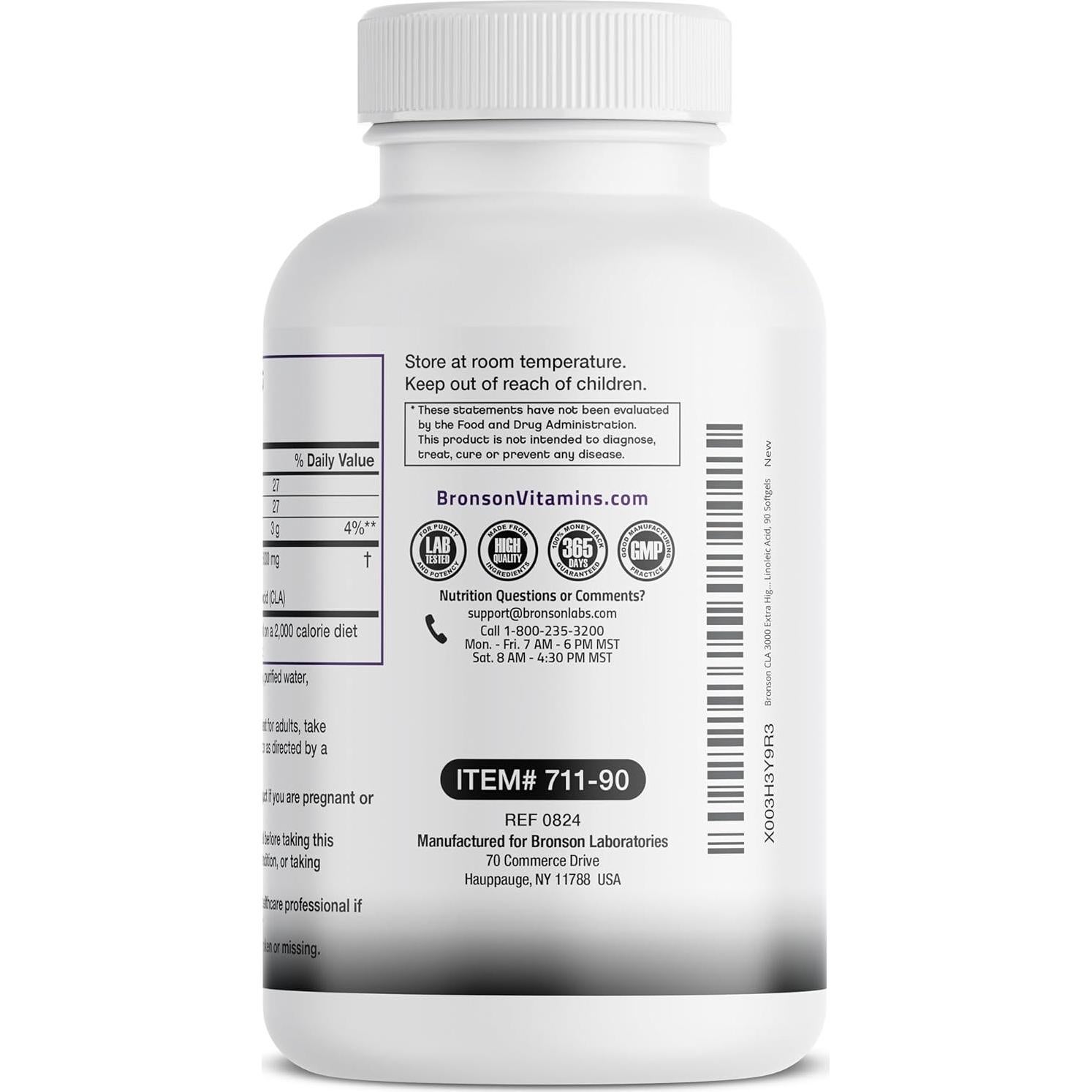 Suplemento CLA Bronson 3000 mg 90 Gelatinas Blandas