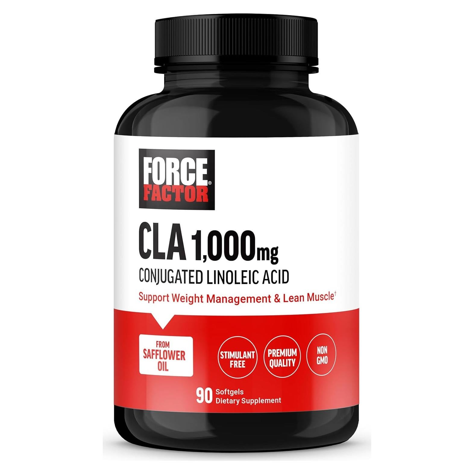 Suplemento CLA Force Factor 1000 mg 90 Softgels - Ácido Linoleico Conjugado