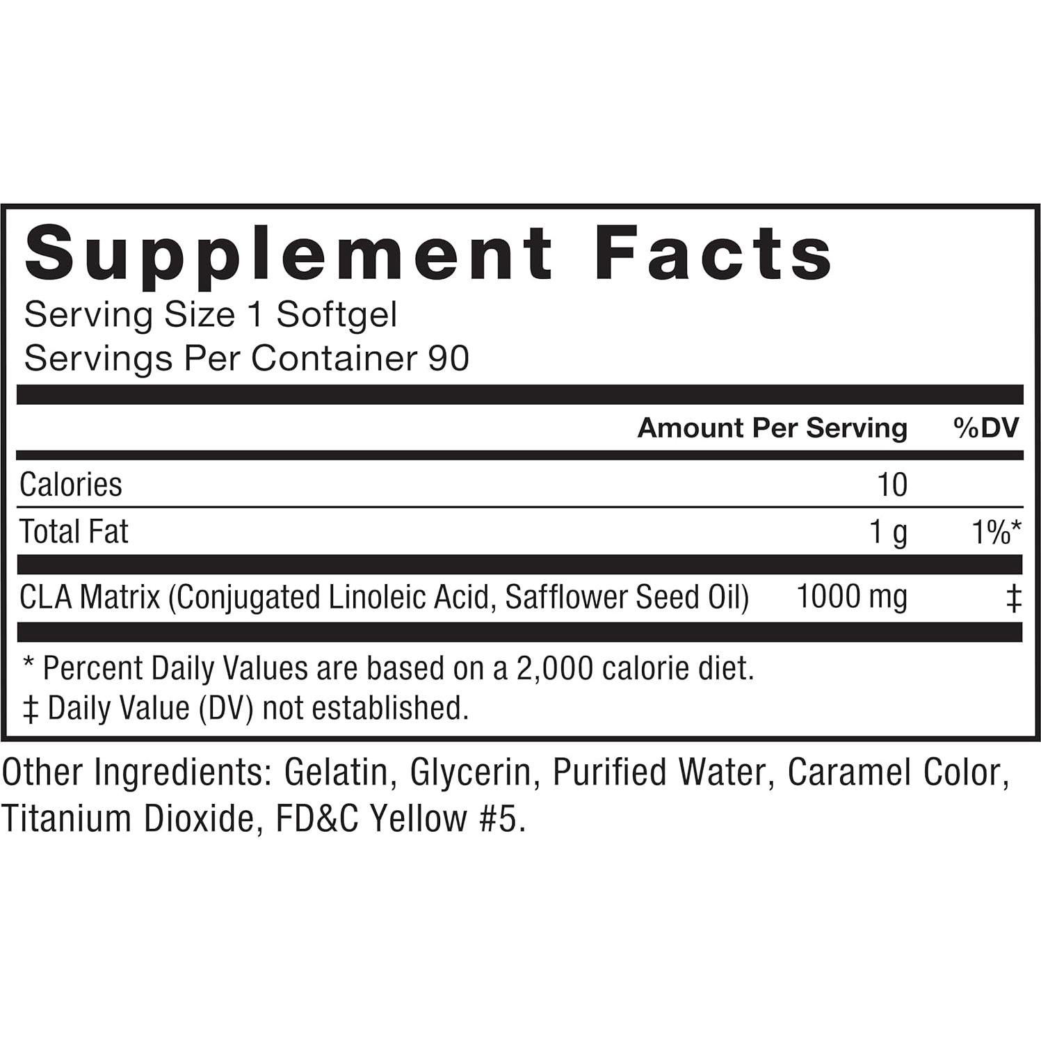 Suplemento CLA Force Factor 1000 mg 90 Softgels - Ácido Linoleico Conjugado