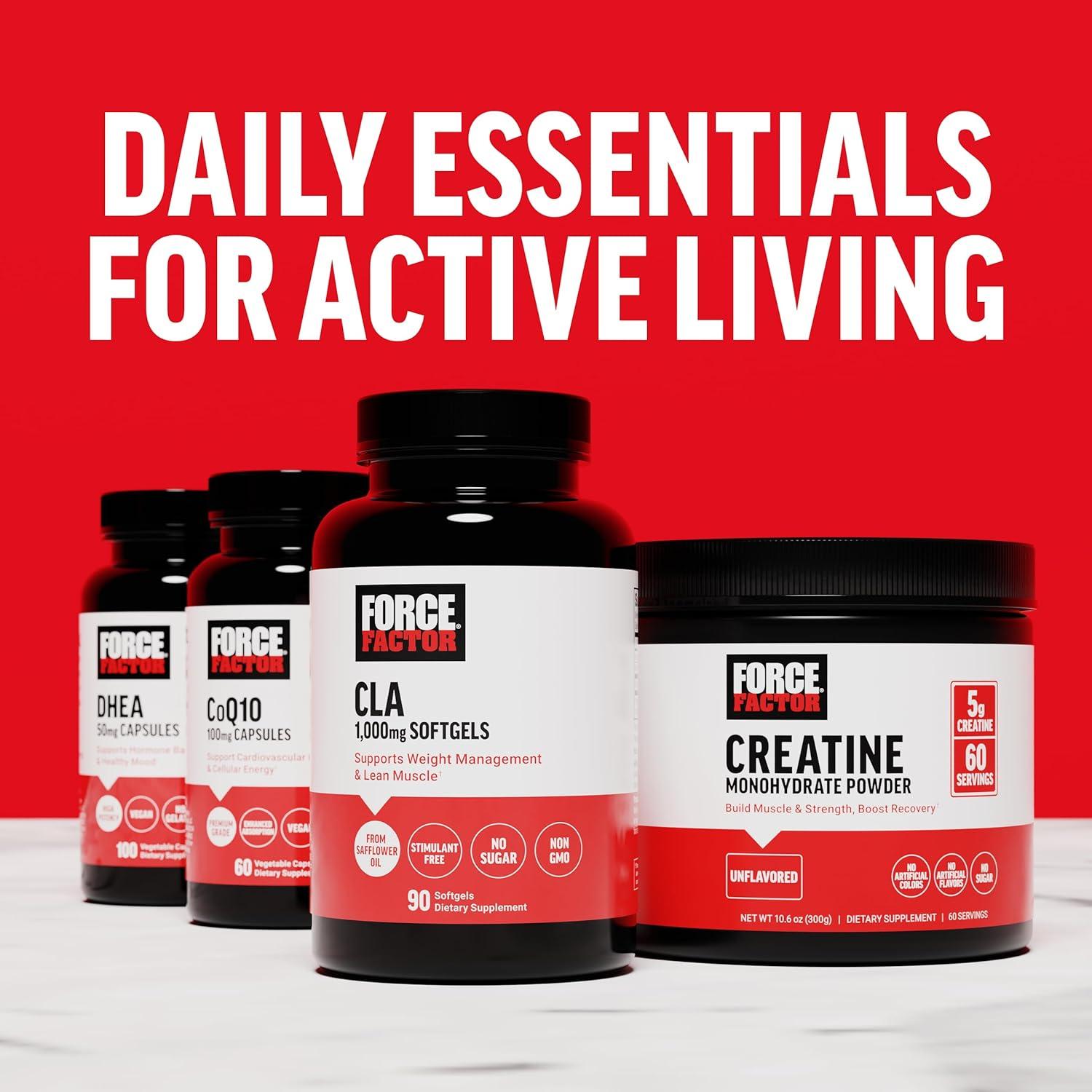 Suplemento CLA Force Factor 1000 mg 90 Softgels - Ácido Linoleico Conjugado