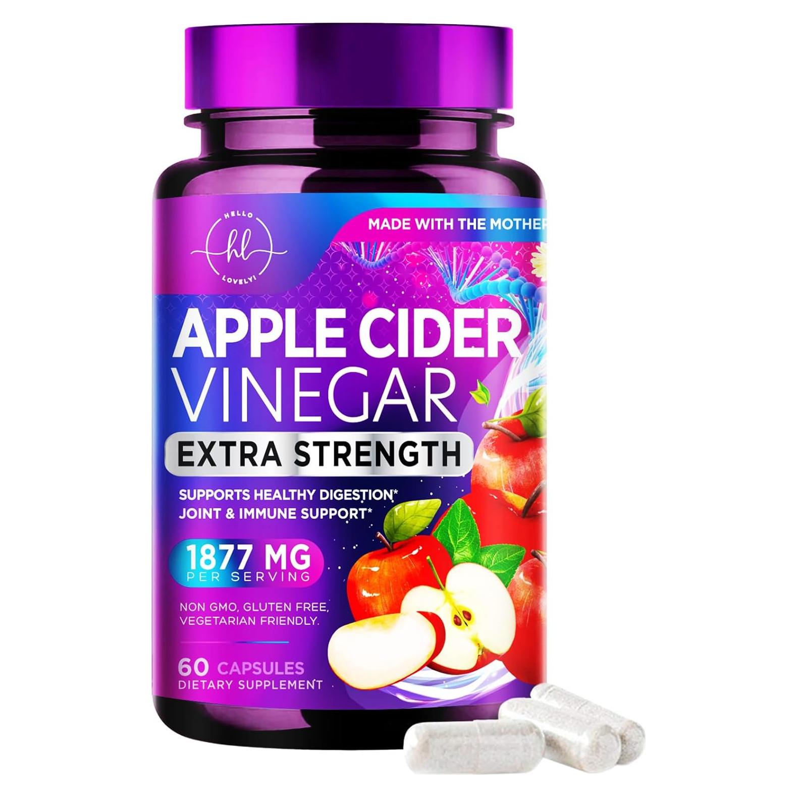 Cápsulas de Vinagre de Manzana Hello Lovely 1877mg - 60 Unidades