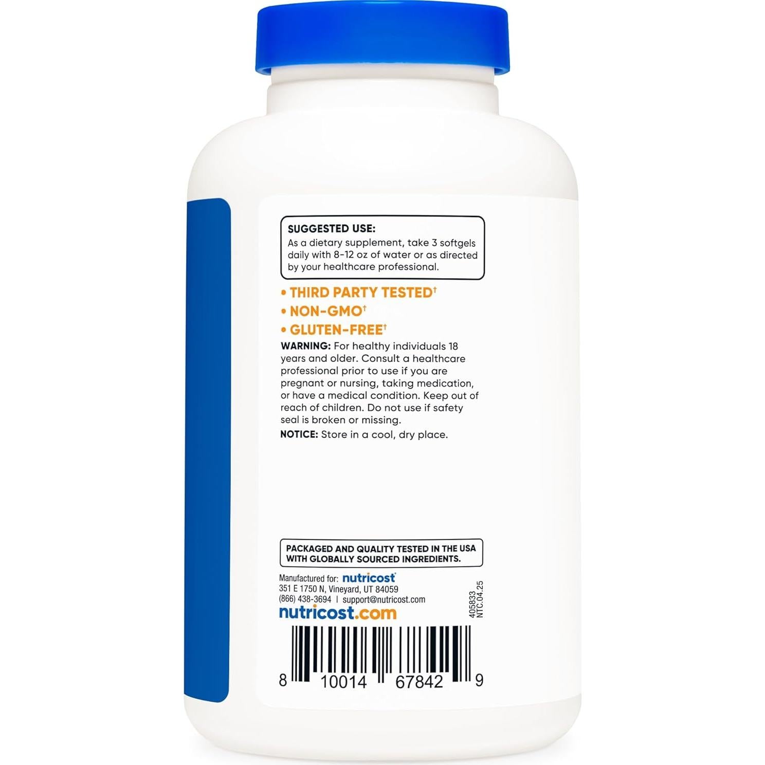 Nutricost CLA 2400mg 120 Gelatinas Blandas Sin Gluten