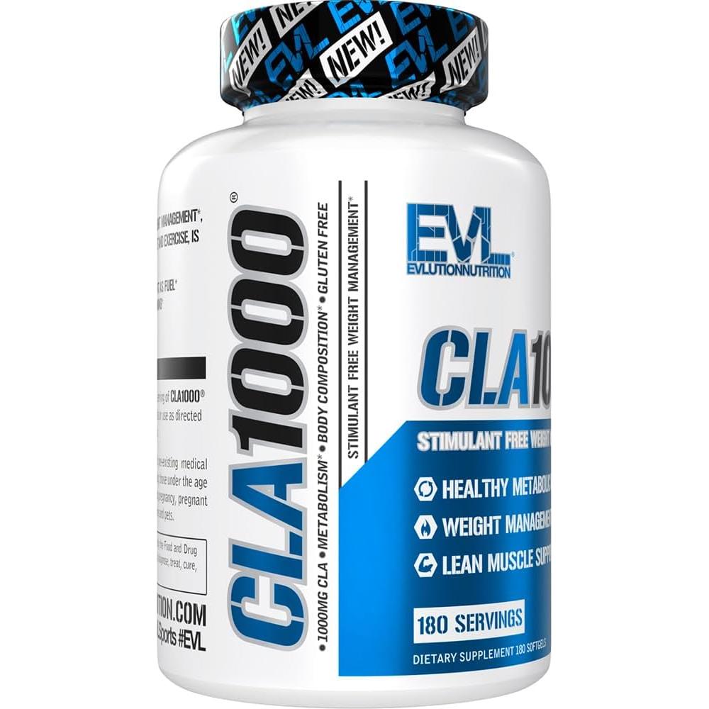 Píldoras CLA 1000mg Evlution - 180 Cápsulas para Pérdida de Peso